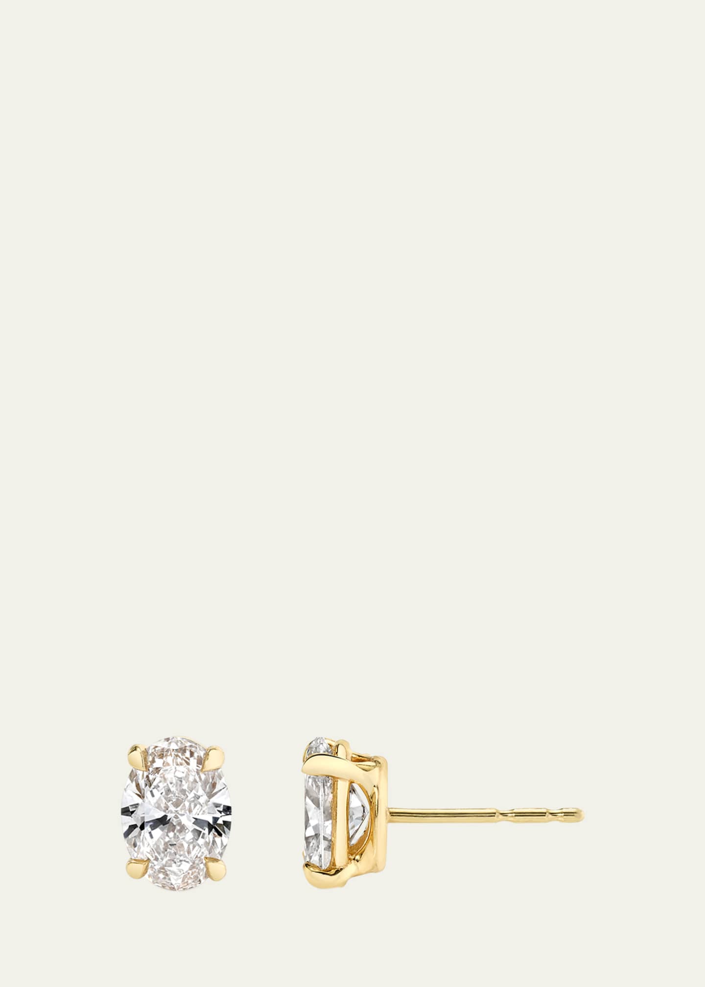 VRAI 14K White Gold Oval Solitaire Lab Grown Diamond Stud Earrings, 1.00tcw Image 2 of 3