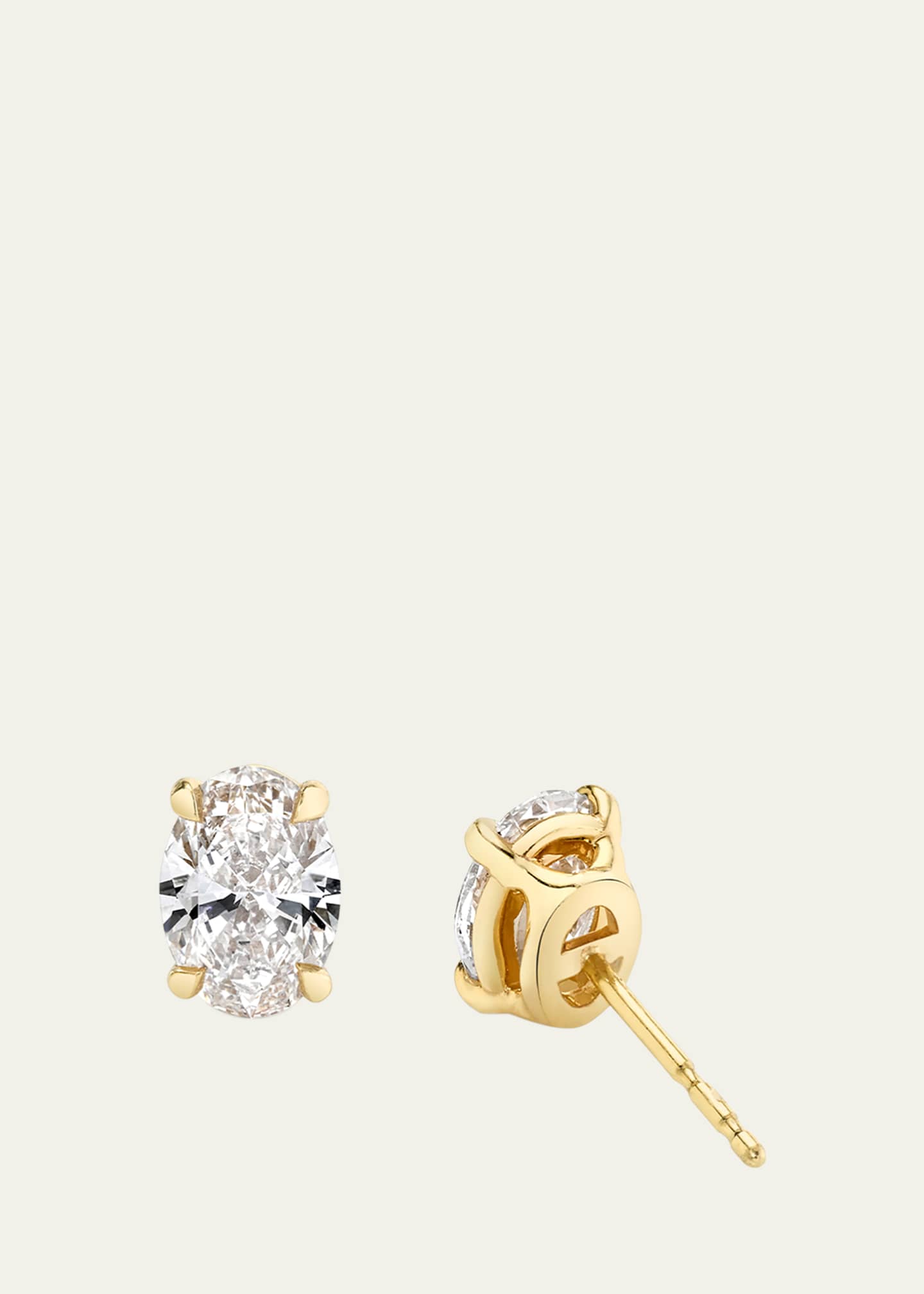 VRAI 14K White Gold Oval Solitaire Lab Grown Diamond Stud Earrings, 1.00tcw Image 3 of 3