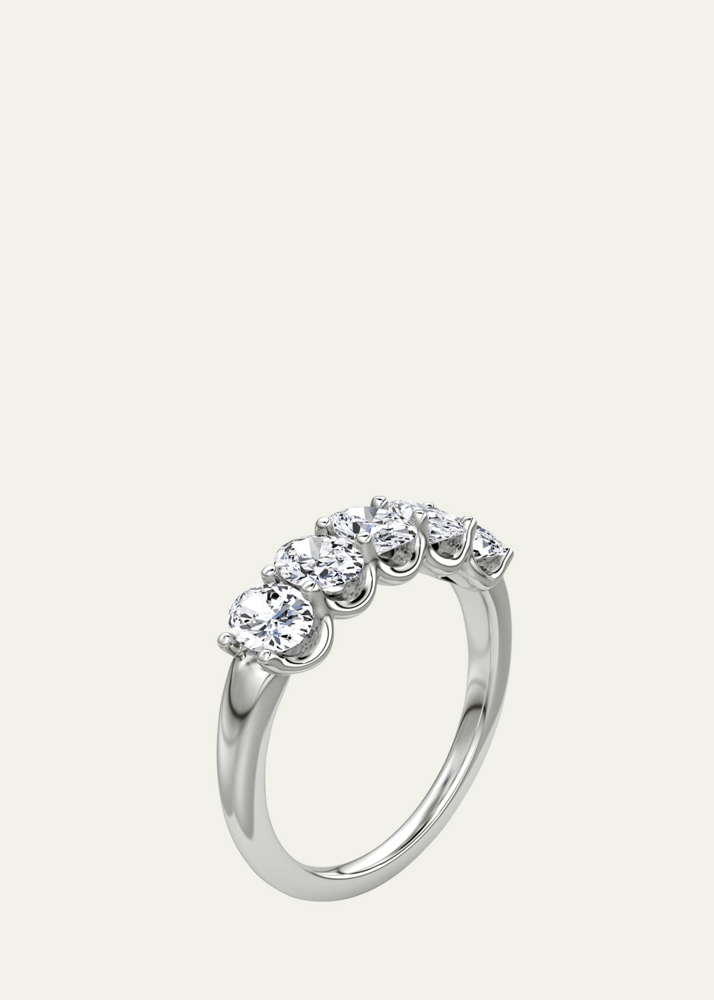 VRAI 14K White Gold Five-Stone Oval Lab Grown Diamond Band Image 4 of 5