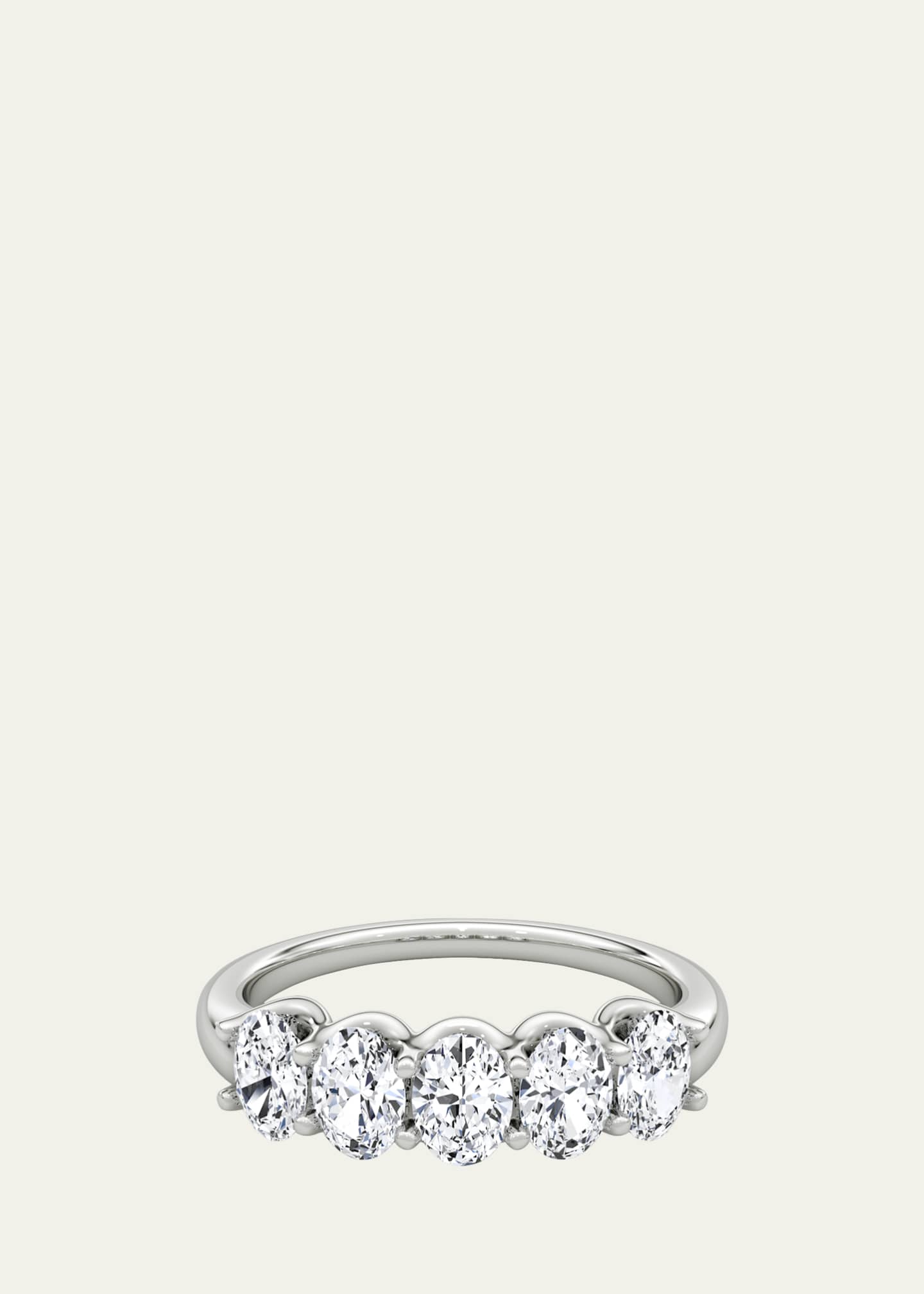 VRAI 14K White Gold Five-Stone Oval Lab Grown Diamond Band Image 1 of 5