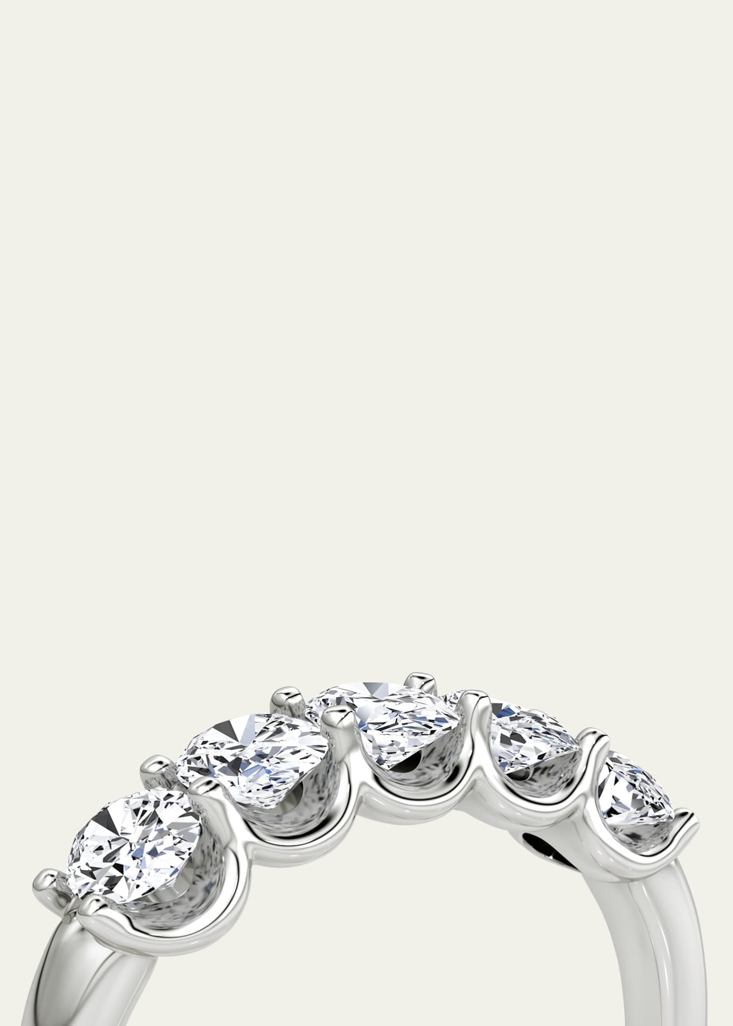 VRAI 14K White Gold Five-Stone Oval Lab Grown Diamond Band Image 5 of 5