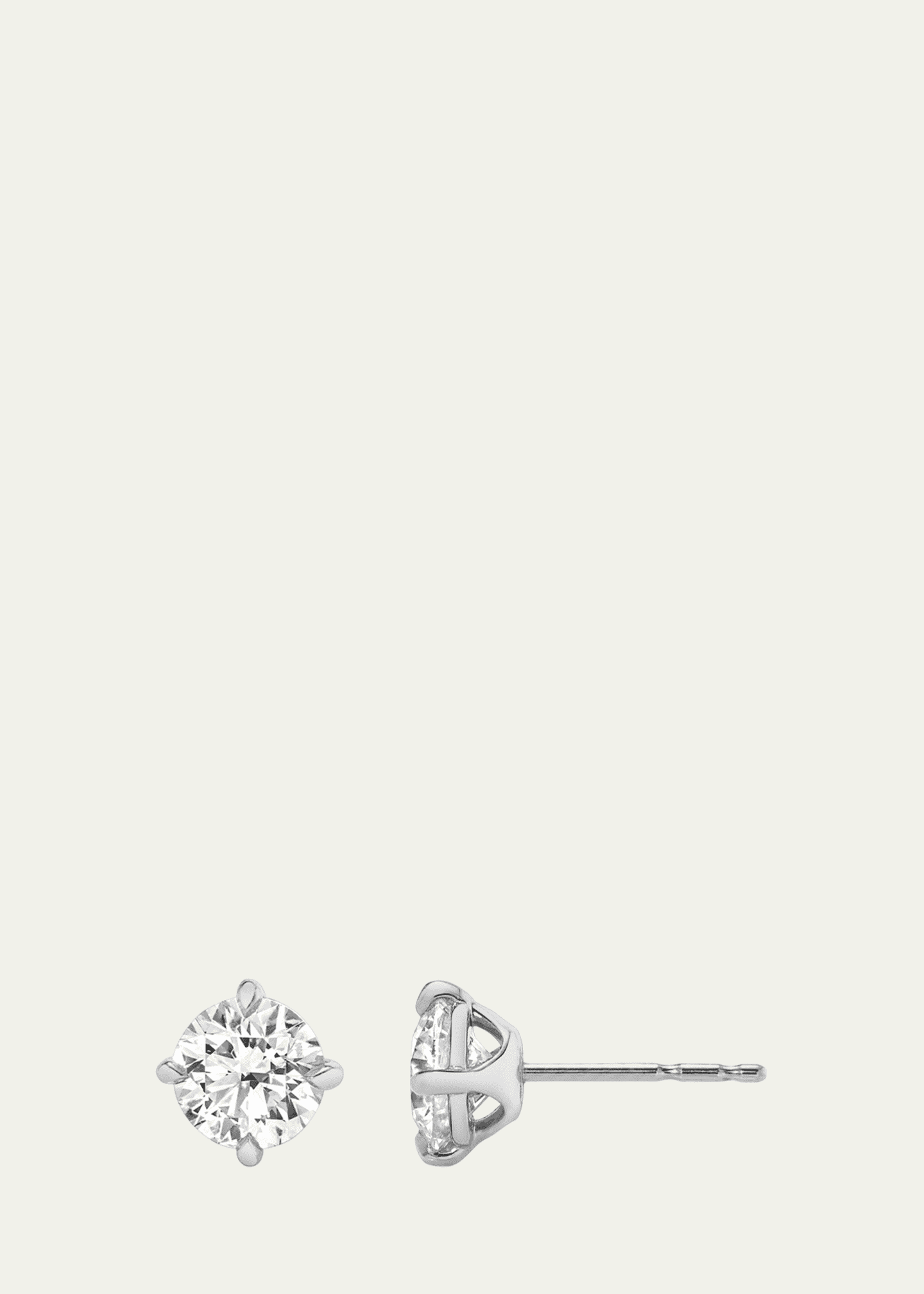 VRAI 14K Gold Brilliant Round Solitaire Lab Grown Diamond Stud Earrings, 2.00tcw Image 2 of 3