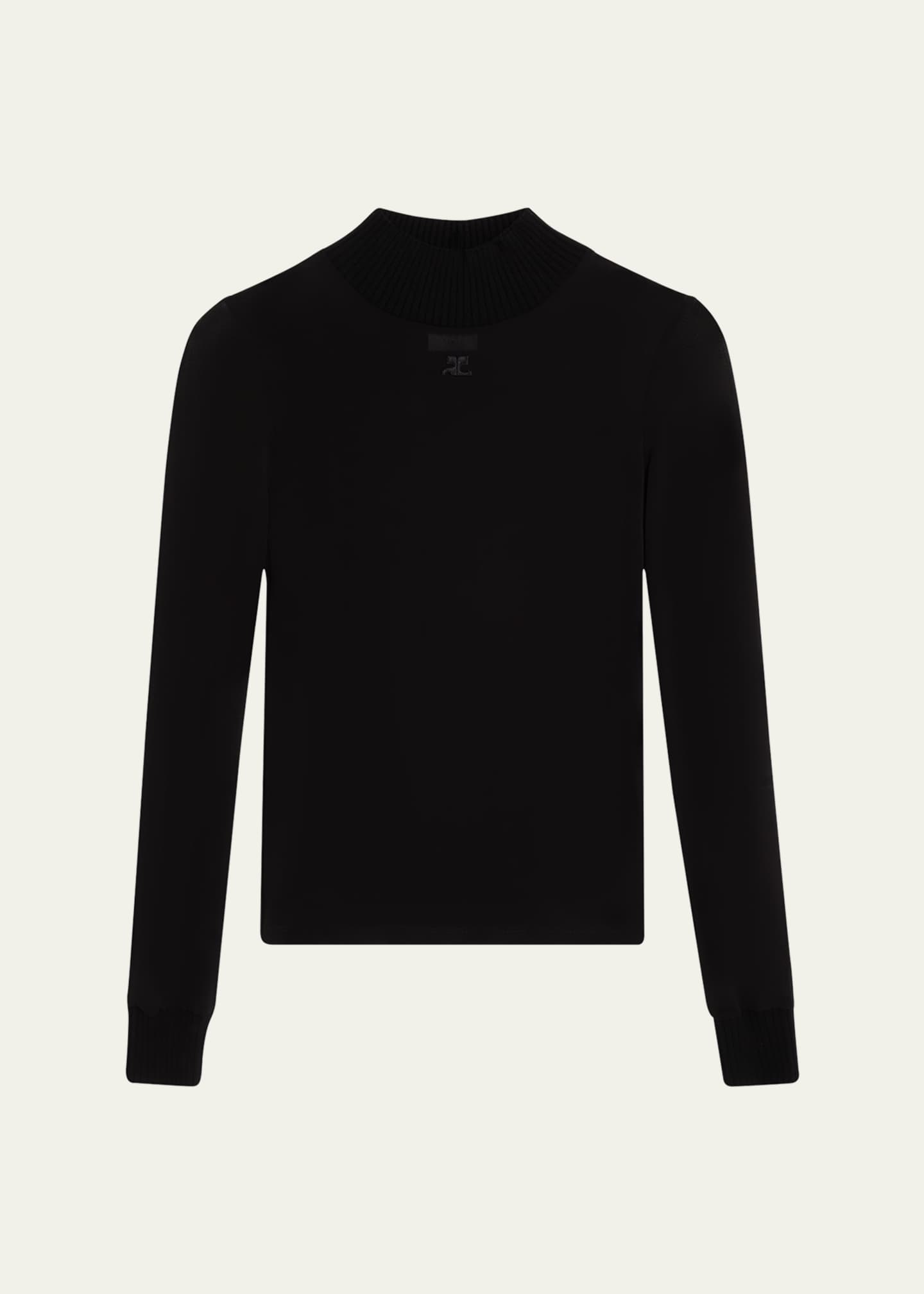 courreges トップス Courreges Re-Edition Mock-Neck Long-Sleeve Fitted Top - Bergdorf