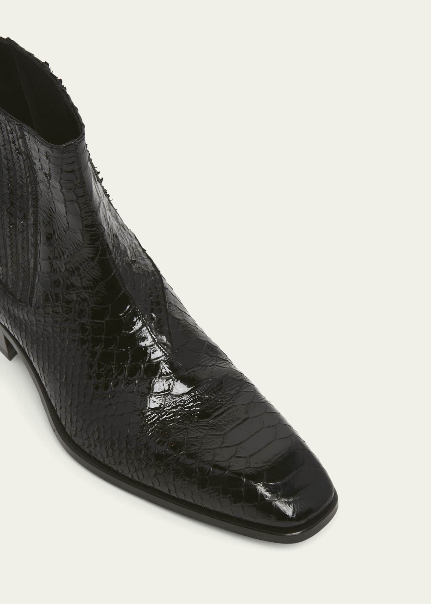 TOM FORD Men s Kenneth Python Effect Patent Chelsea Boots Bergdorf Goodman