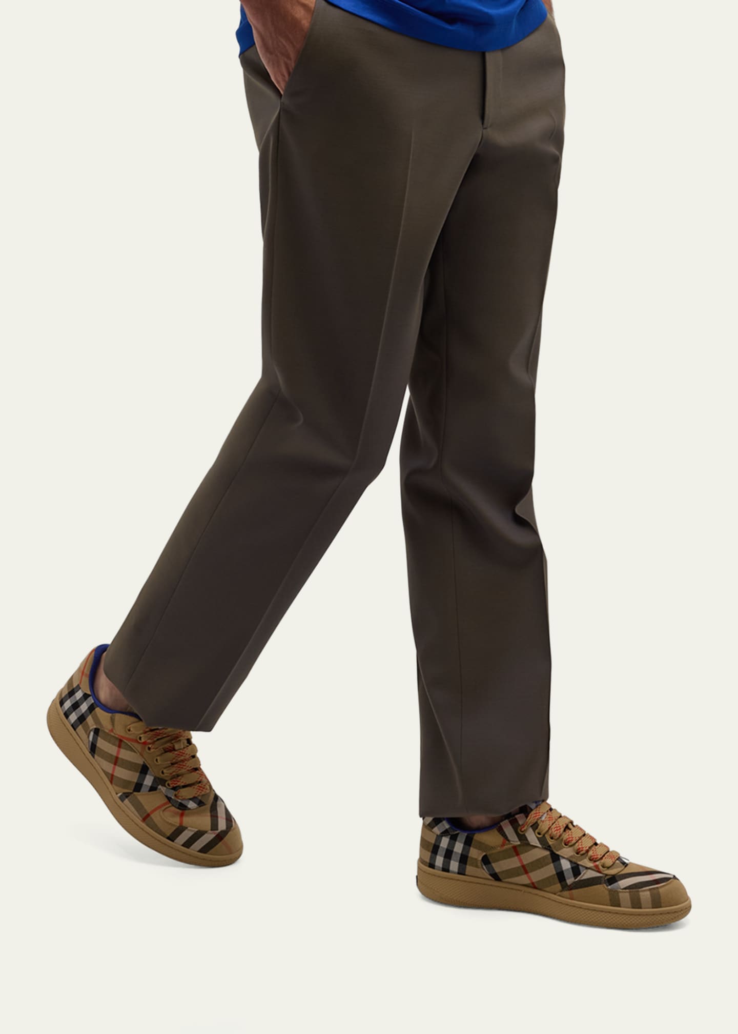 Burberry Men's Check Low-Top Sneakers Image 2 of 5