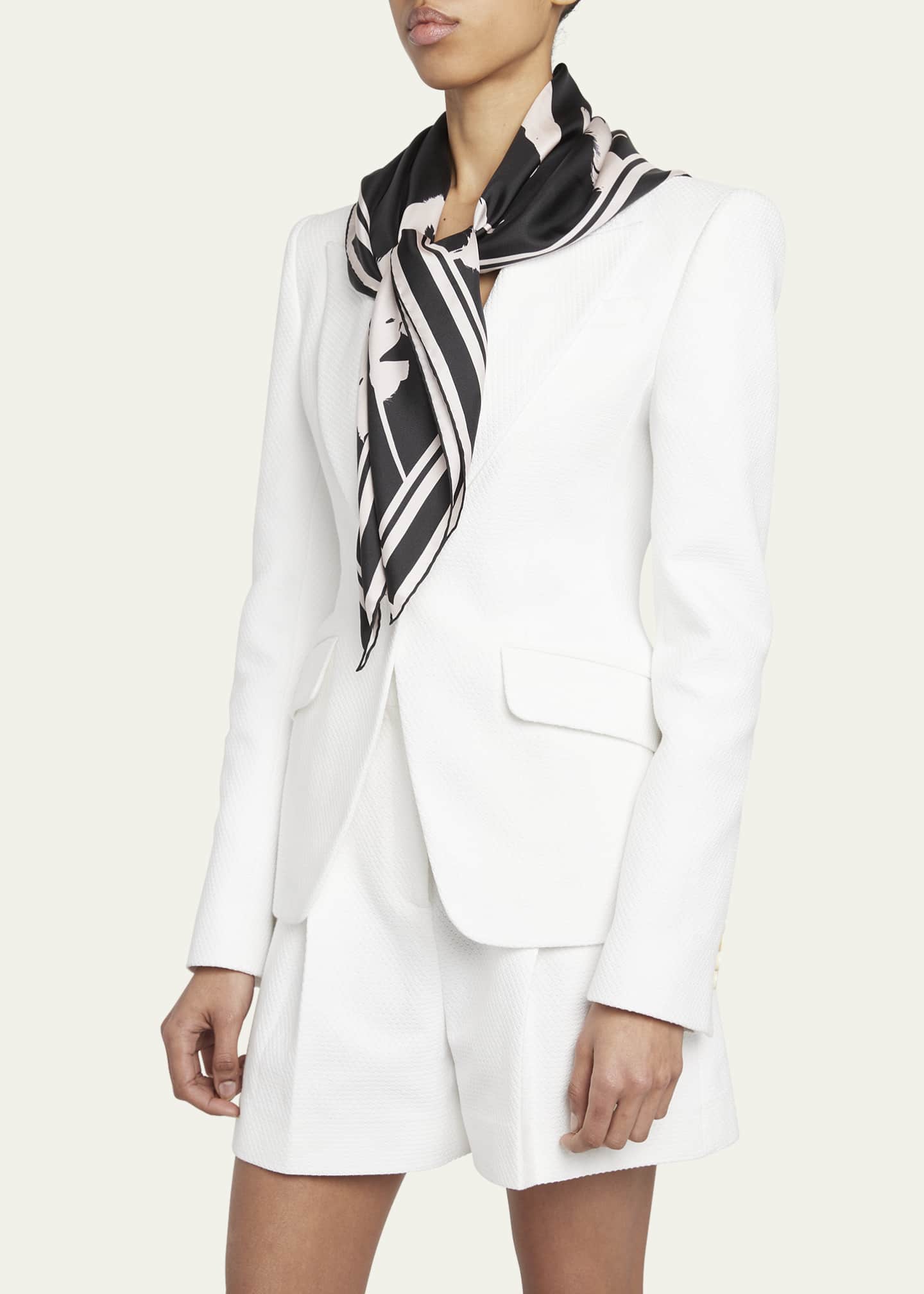 McQueen Feather Silk Twill Square Scarf Image 3 of 4