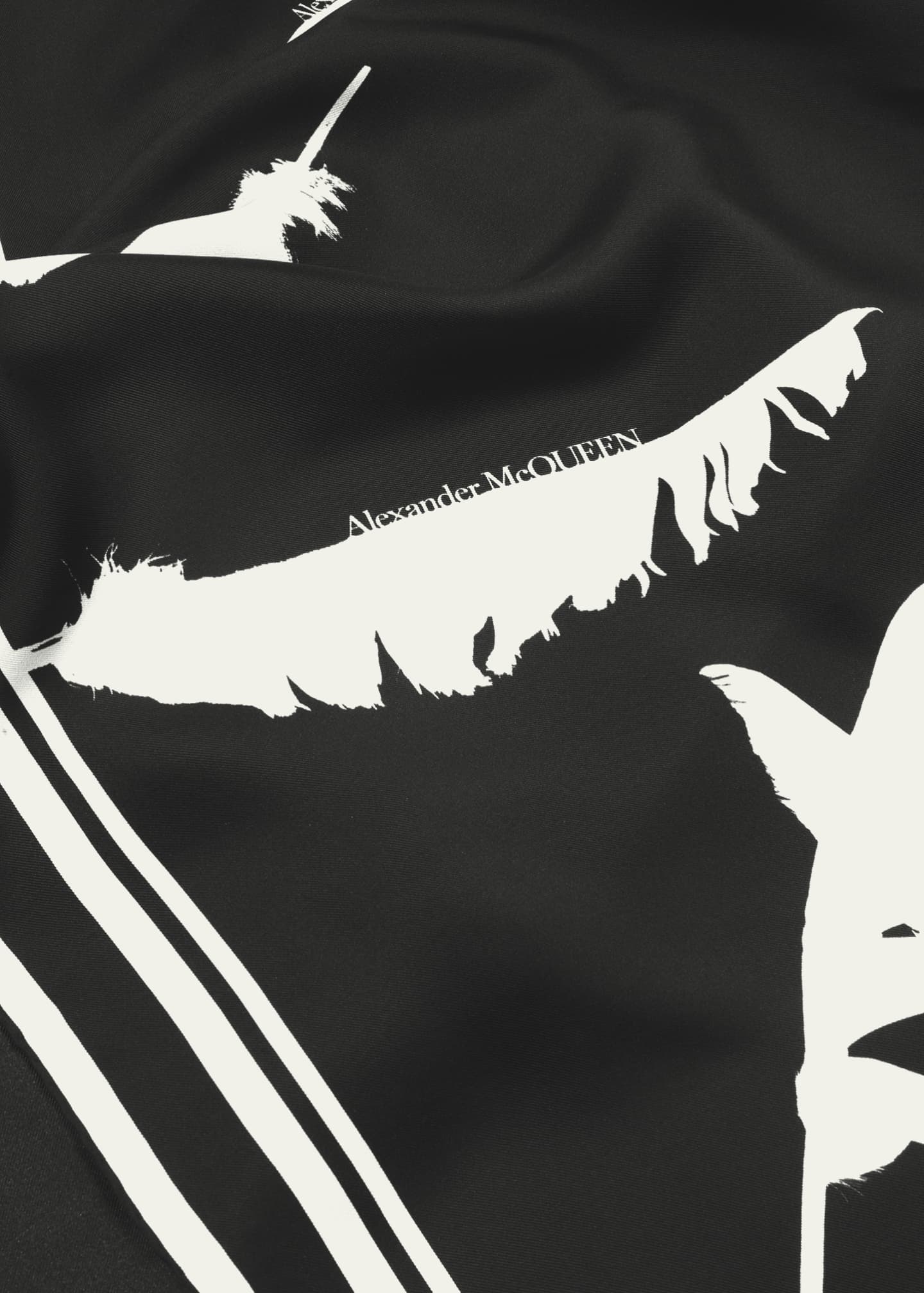 McQueen Feather Silk Twill Square Scarf Image 4 of 4