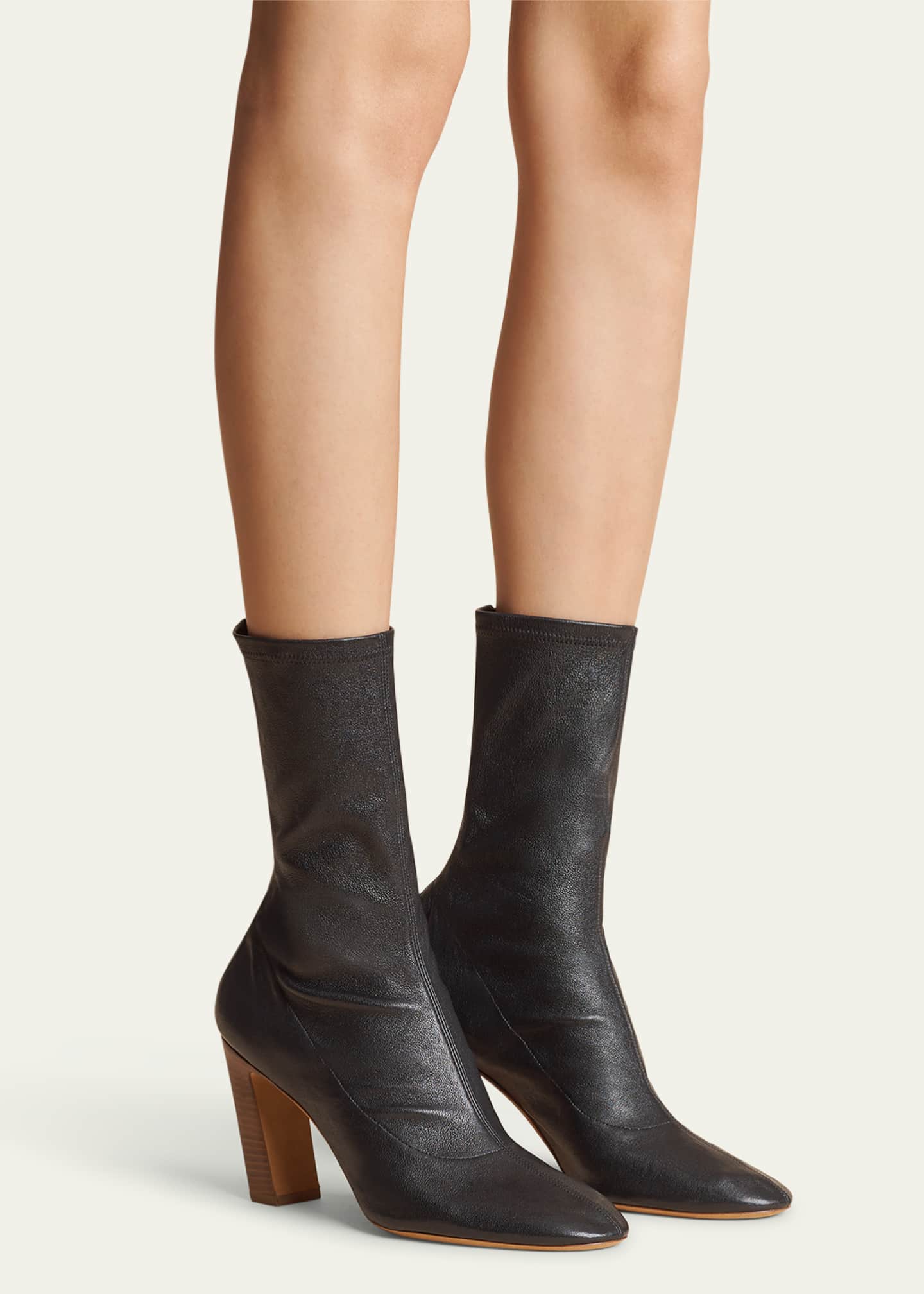 Khaite Apollo Calfskin Zip Mid Boots Image 2 of 4