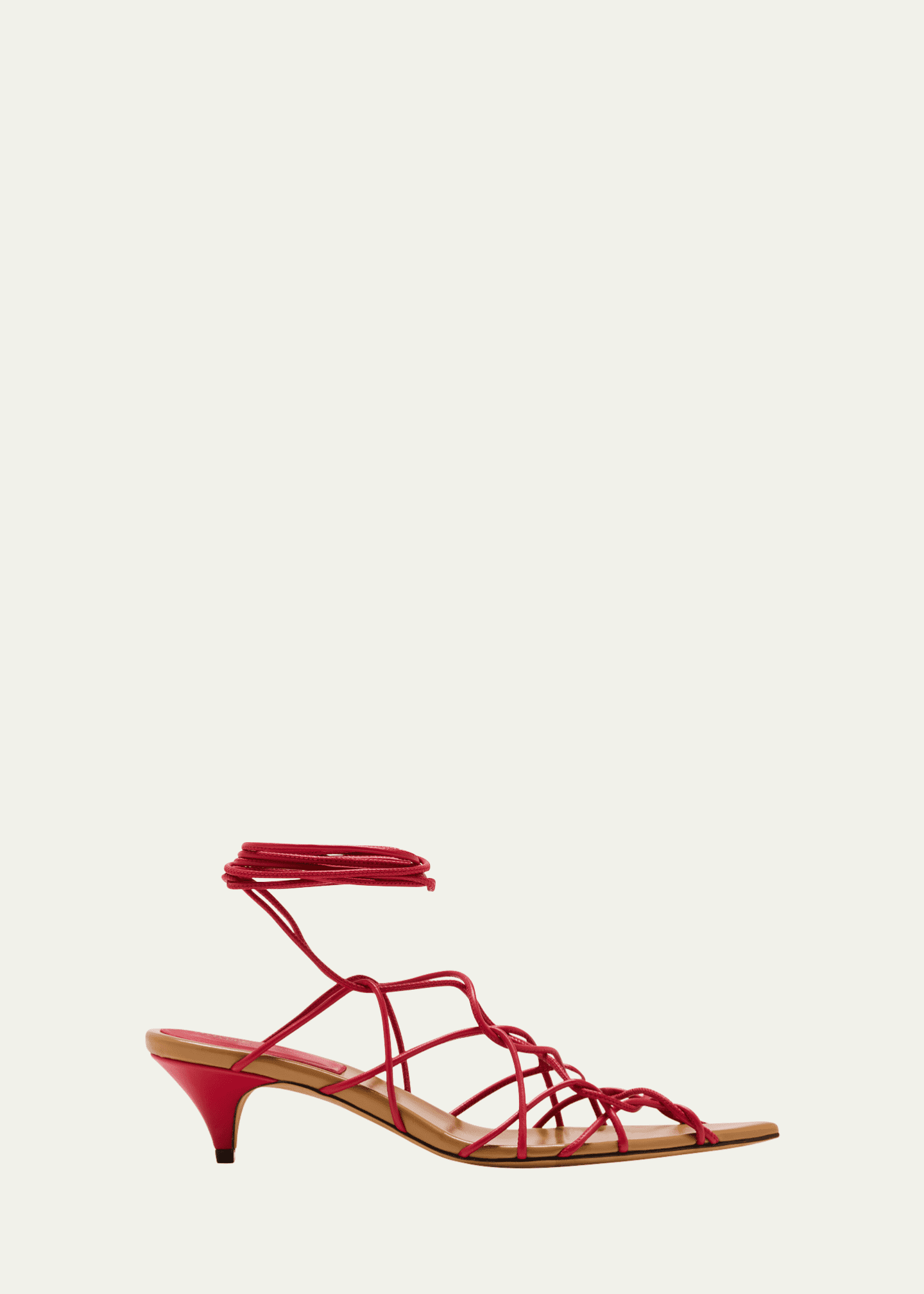 Khaite Arden Strappy Caged Ankle Tie Sandals Bergdorf Goodman