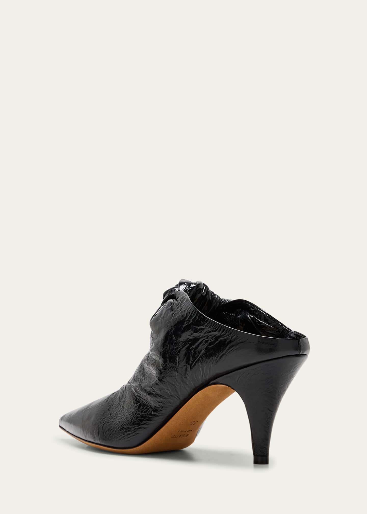 Khaite Rowan Crinkle Leather Bow Mules Image 4 of 5