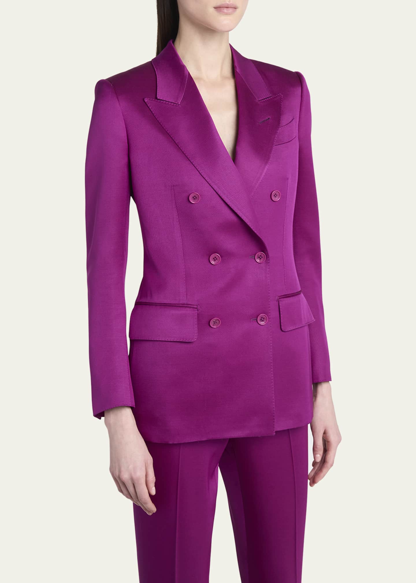 TOM FORD Silk-Wool Twill Double-Breasted Jacket - Bergdorf
