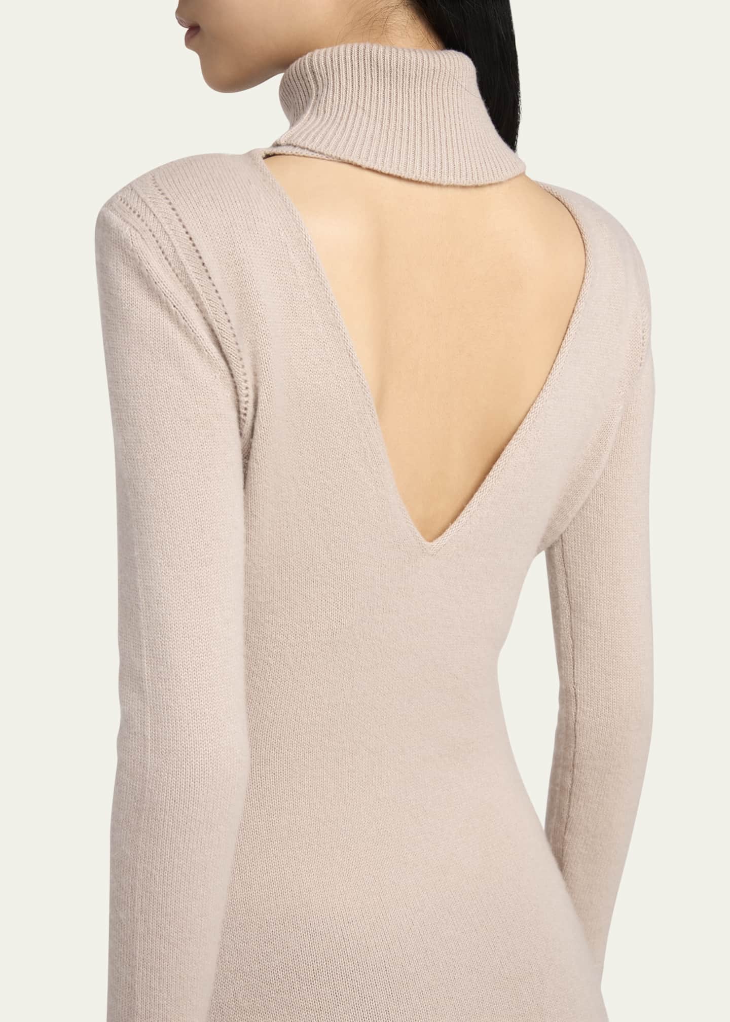 Turtleneck backless dress on sale