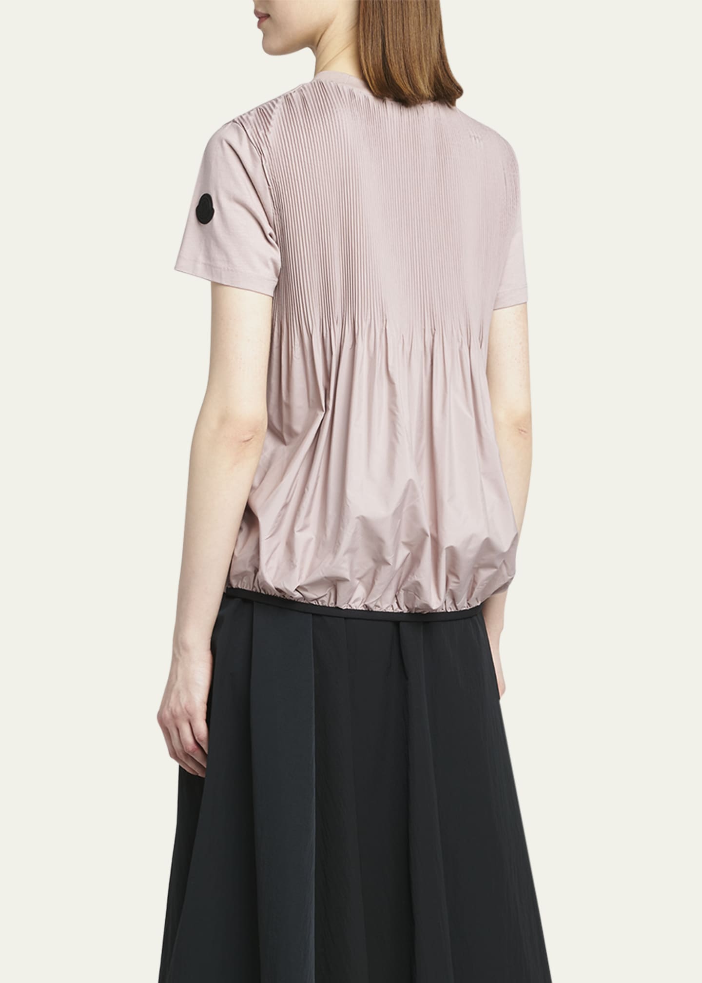 Moncler Mixed Media Crewneck T-Shirt Image 3 of 5