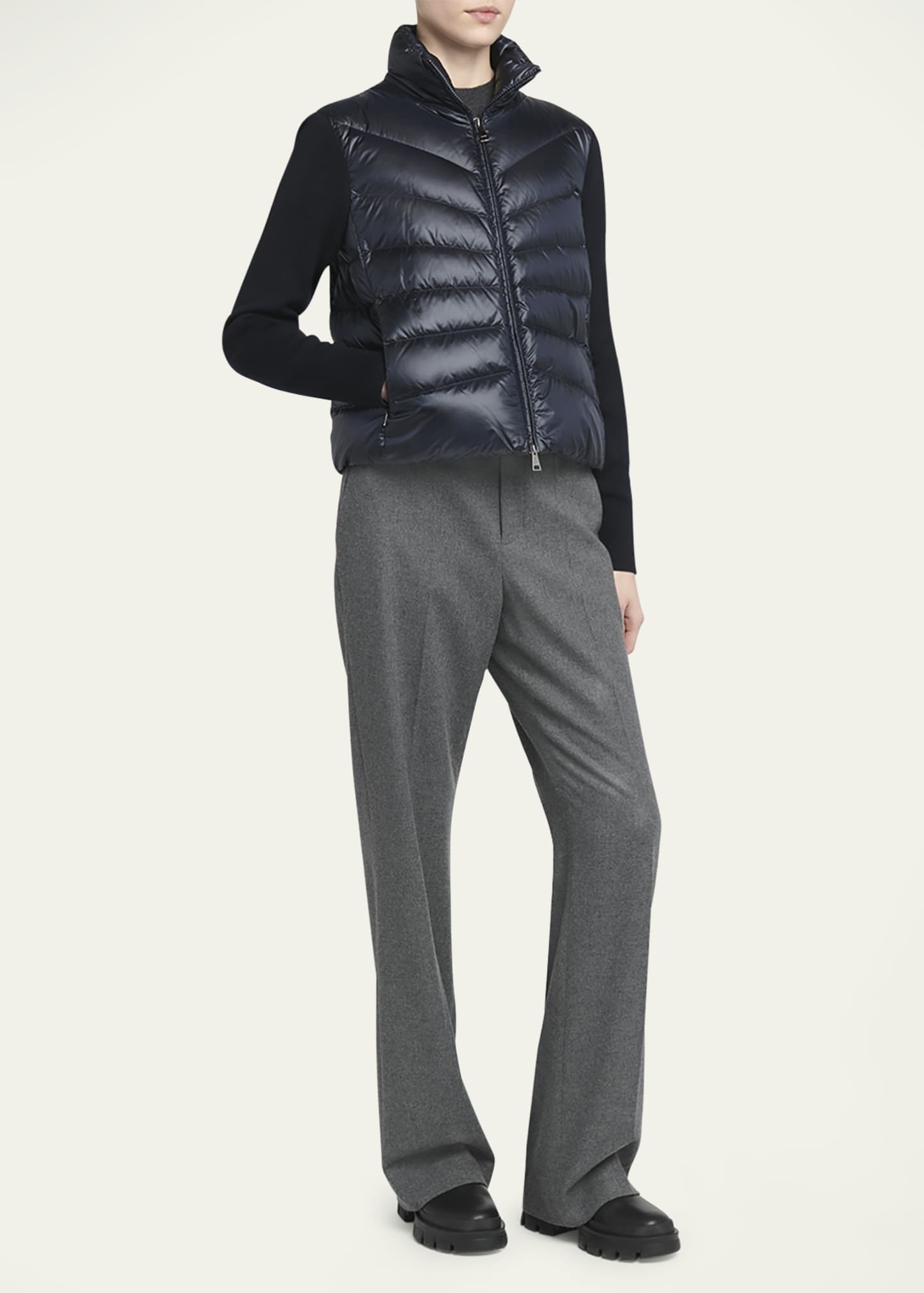 Moncler Lightweight Wool Puffer Cardigan Image 2 of 5