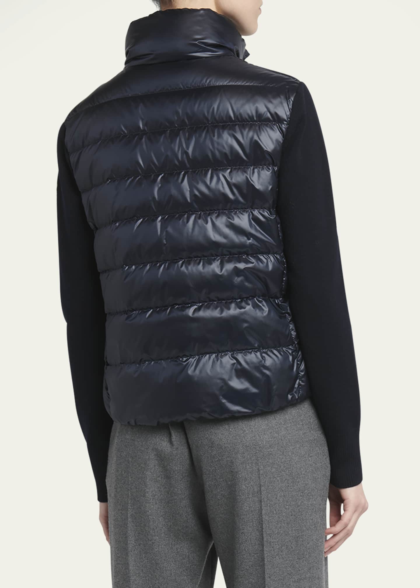 Moncler Lightweight Wool Puffer Cardigan Image 3 of 5