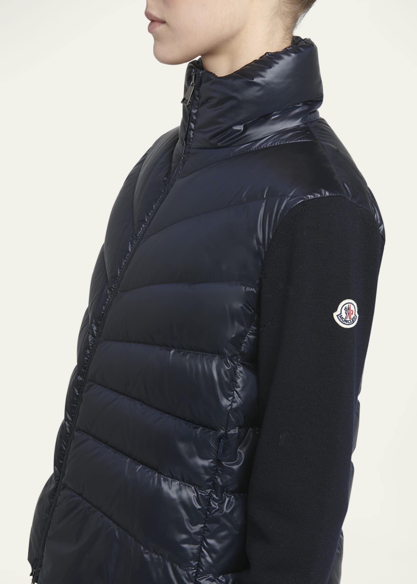 Moncler Lightweight Wool Puffer Cardigan Image 5 of 5