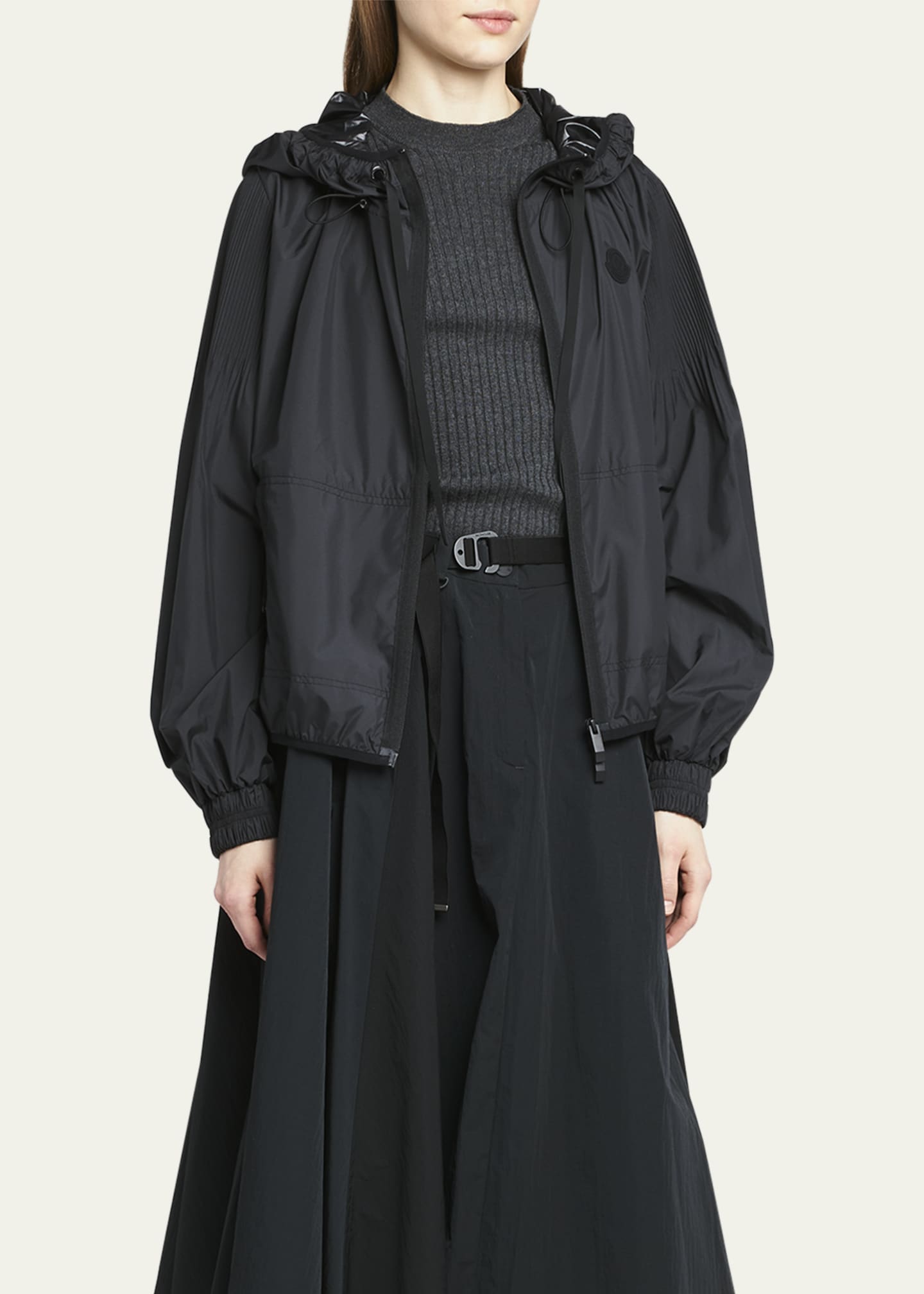 Moncler Auxonne Matte Hooded Windbreaker Jacket Image 4 of 5