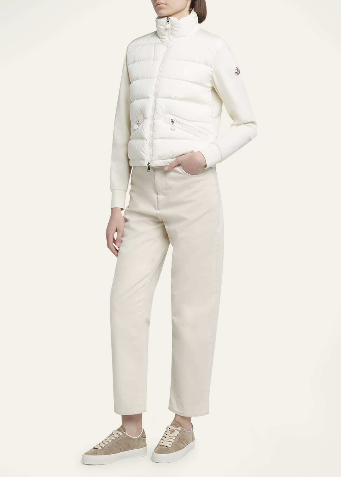 Moncler Quilted Nylon Zip-Up Cardigan Image 2 of 5