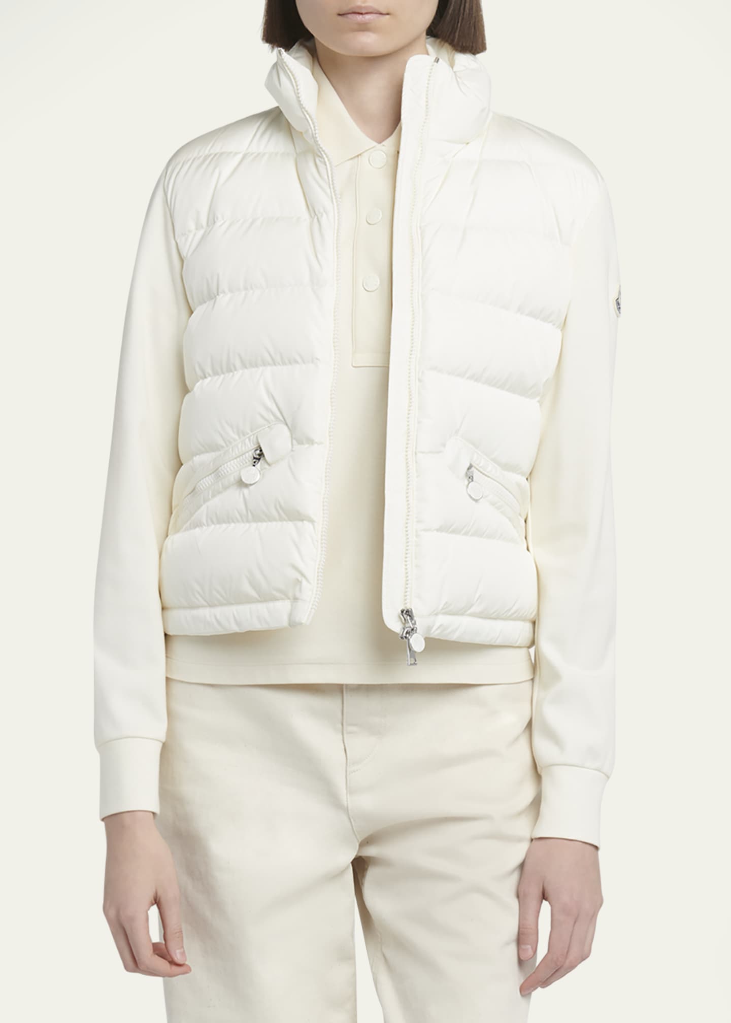 Moncler Quilted Nylon Zip-Up Cardigan Image 4 of 5