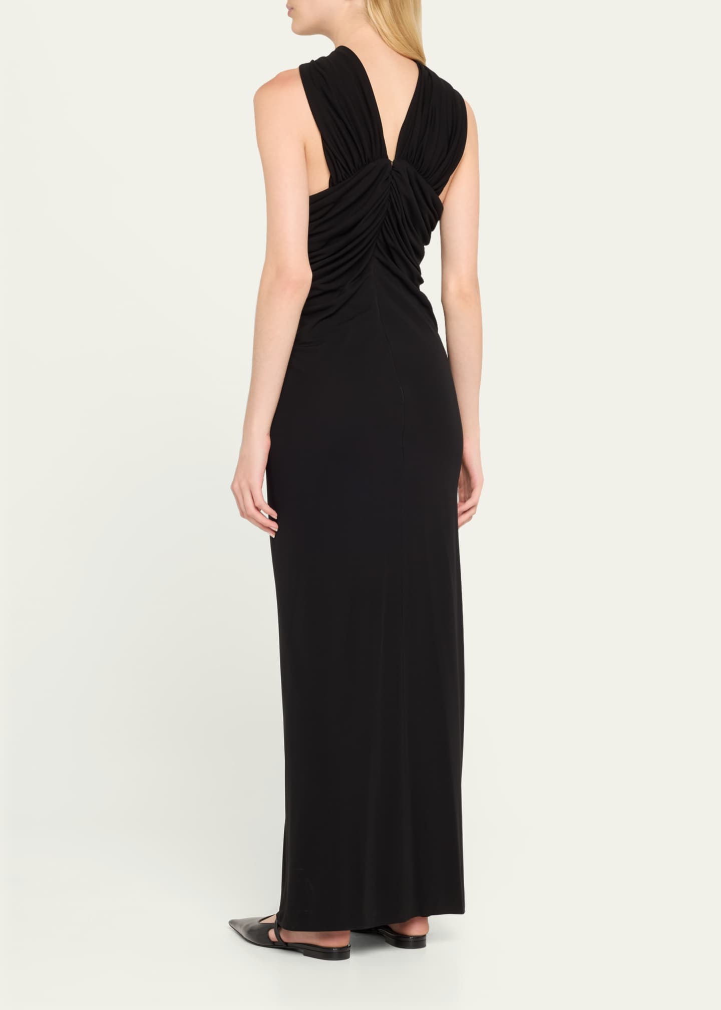 Altuzarra Marlene Long Ruched Halter Dress Image 3 of 5