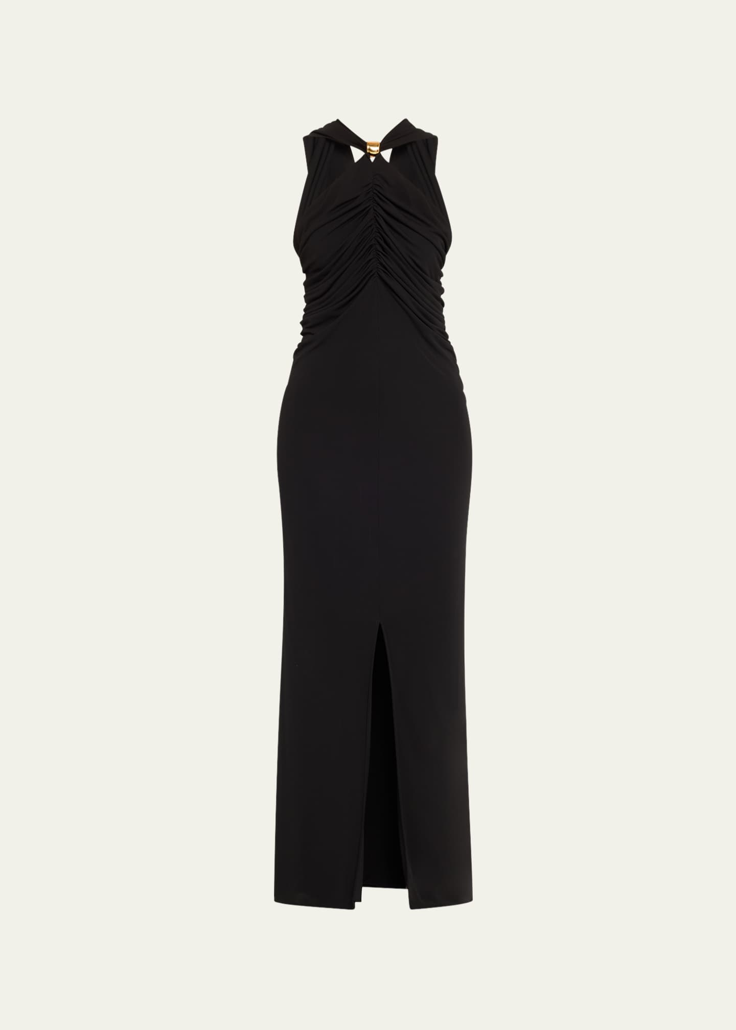 Altuzarra Marlene Long Ruched Halter Dress Image 1 of 5