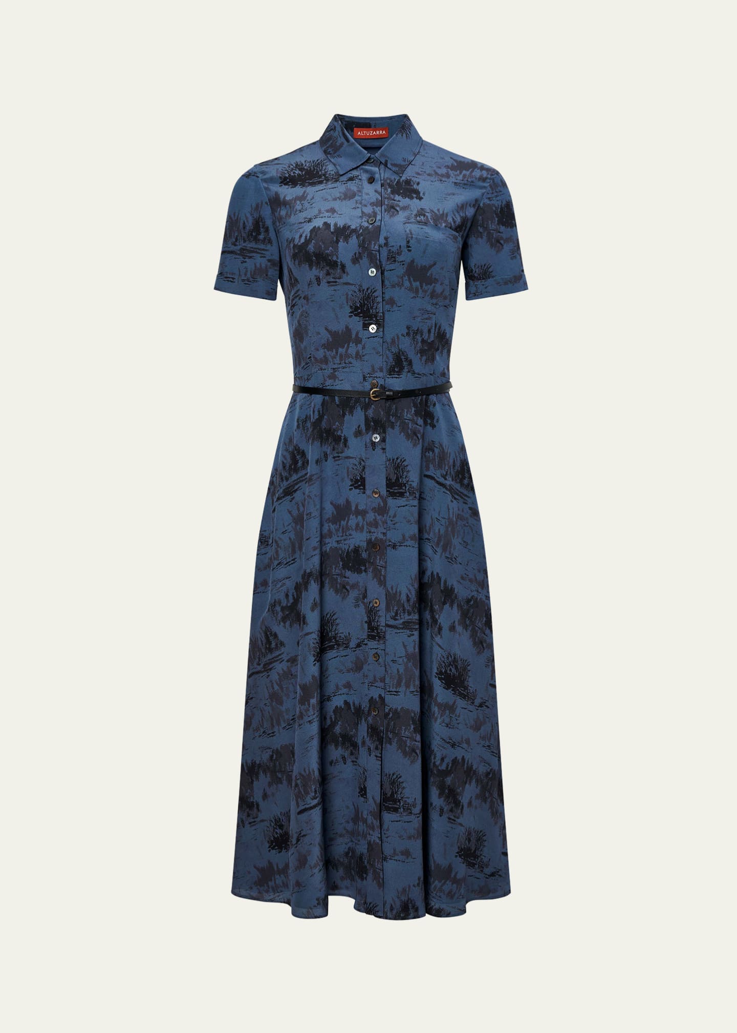 Altuzarra Kiera Printed Belted Midi Shirtdress Bergdorf Goodman