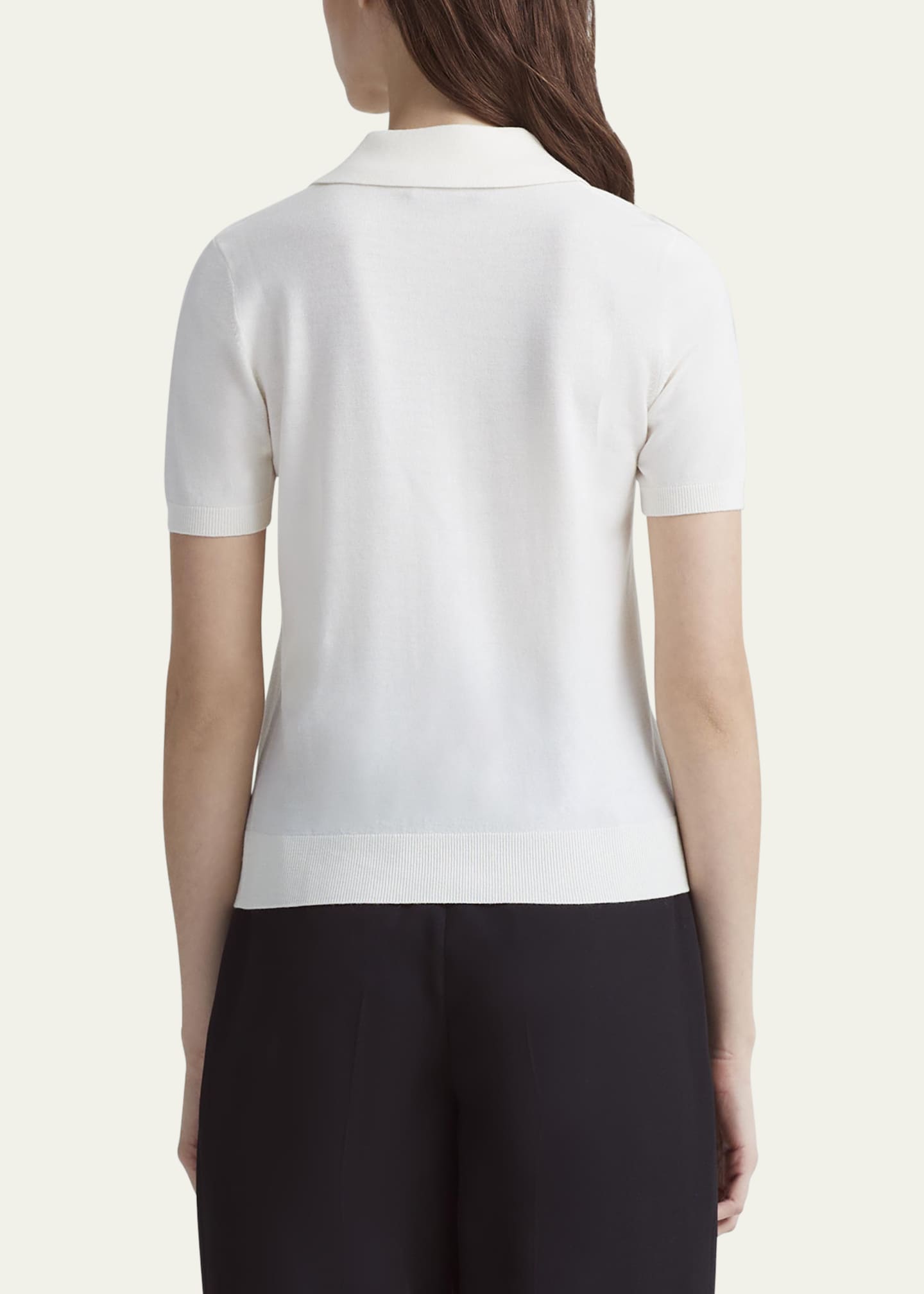 Altuzarra Nemo Polo Short-Sleeve Wool Sweater Image 3 of 4