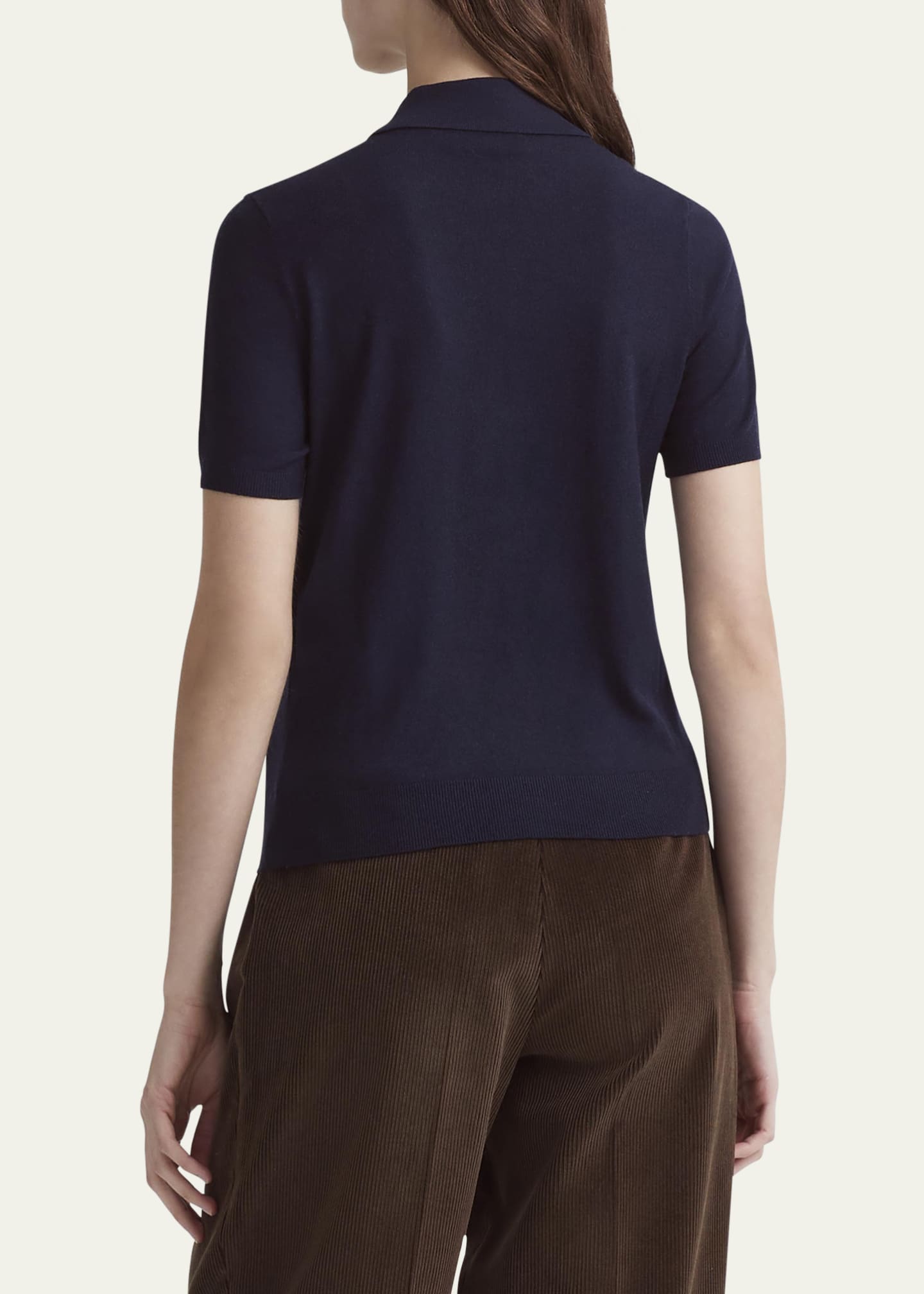 Altuzarra Nemo Polo Short-Sleeve Wool Sweater Image 3 of 4