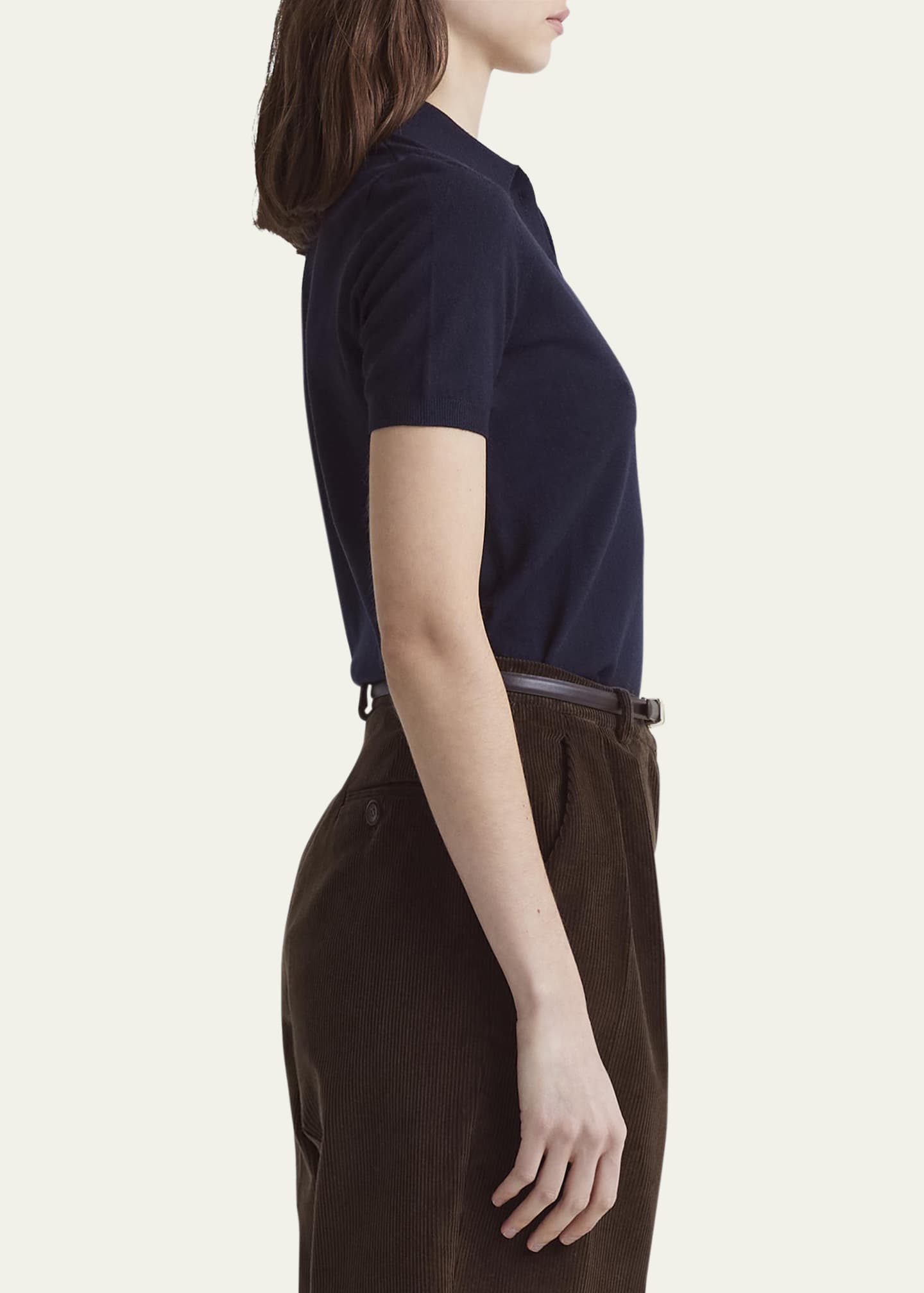 Altuzarra Nemo Polo Short-Sleeve Wool Sweater Image 4 of 4