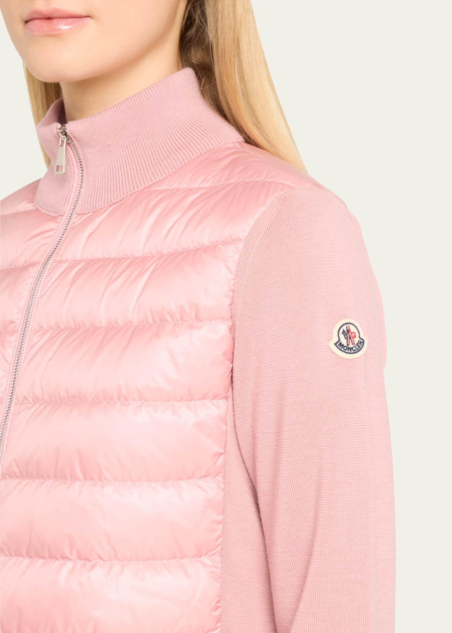 Moncler Hybrid Puffer Wool Cardigan - Bergdorf Goodman