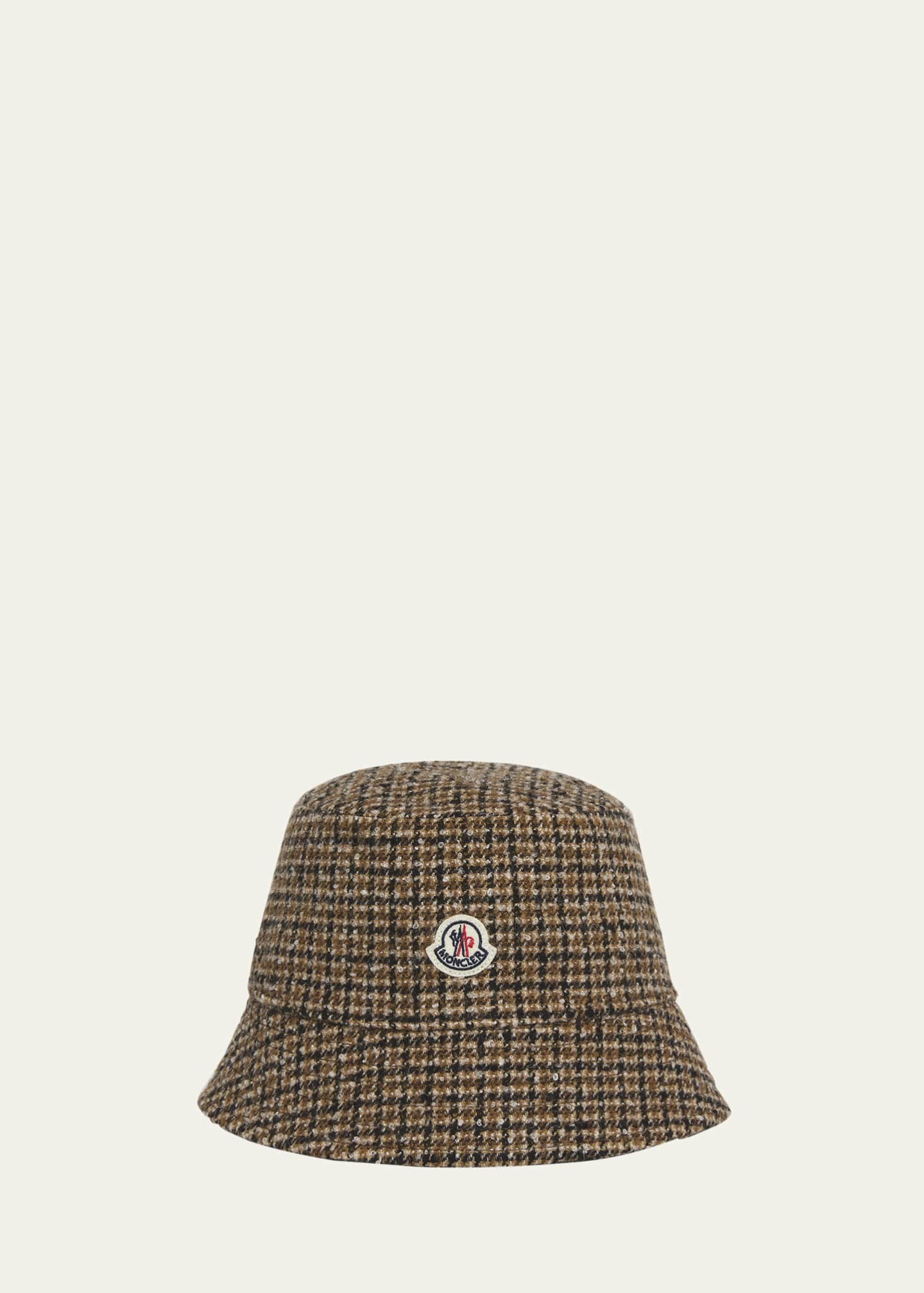 Moncler Plaid Logo Patch Bucket Hat Image 1 of 2