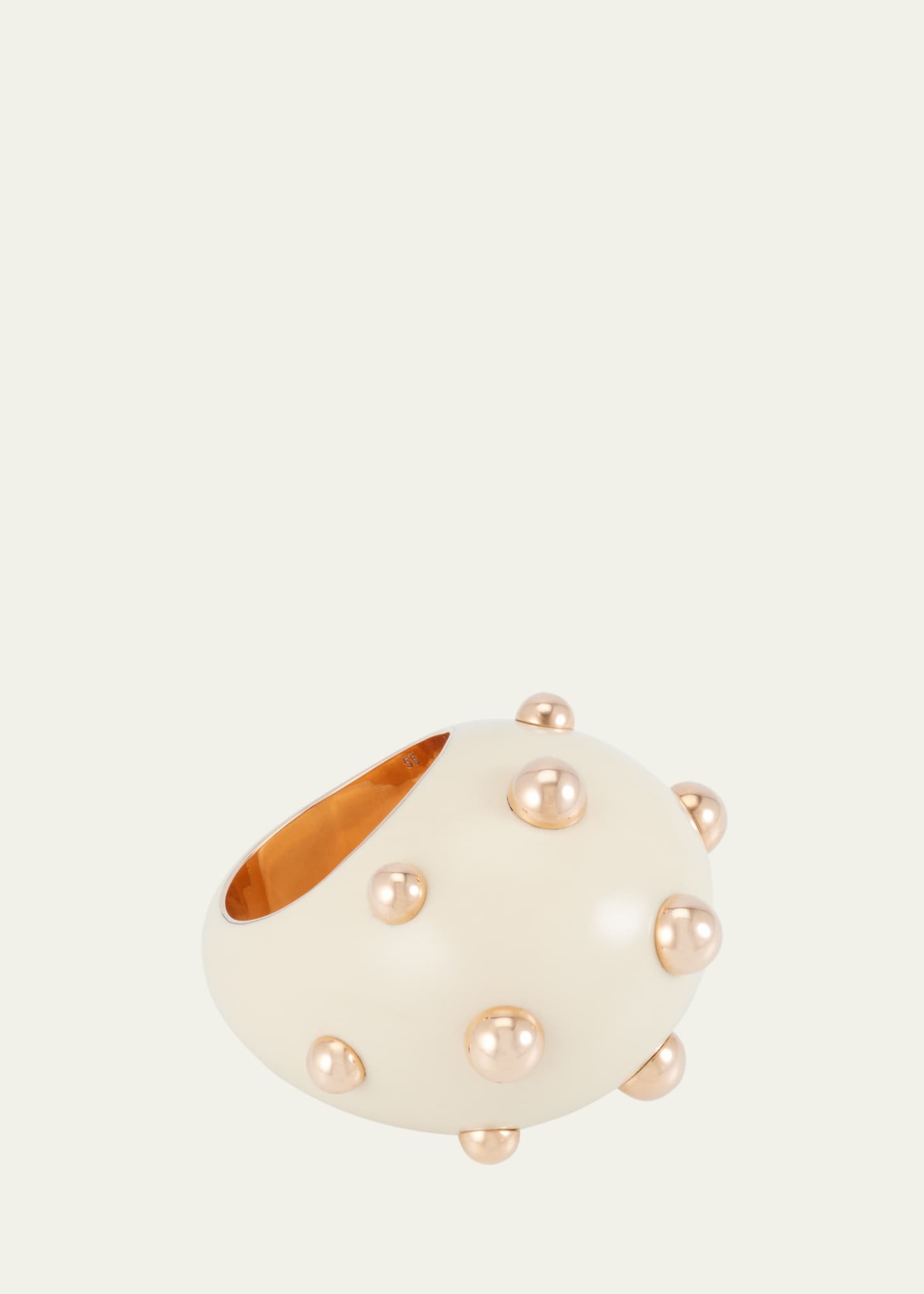 GIORGIO B Goccia Ring with Ivory Enamel in 18K Rose Gold Image 3 of 4
