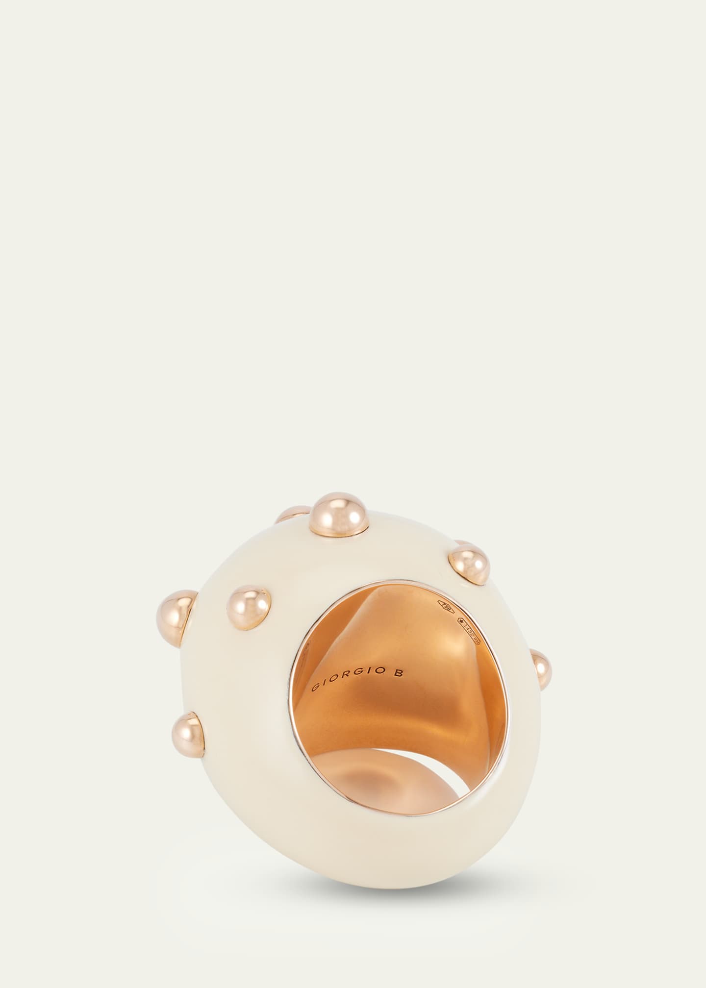 GIORGIO B Goccia Ring with Ivory Enamel in 18K Rose Gold Image 4 of 4