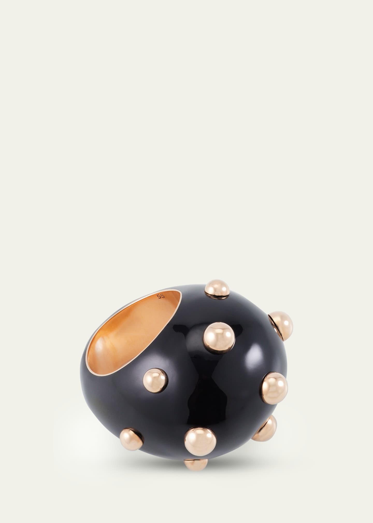 GIORGIO B Goccia Ring with Black Enamel in 18K Rose Gold Image 3 of 4