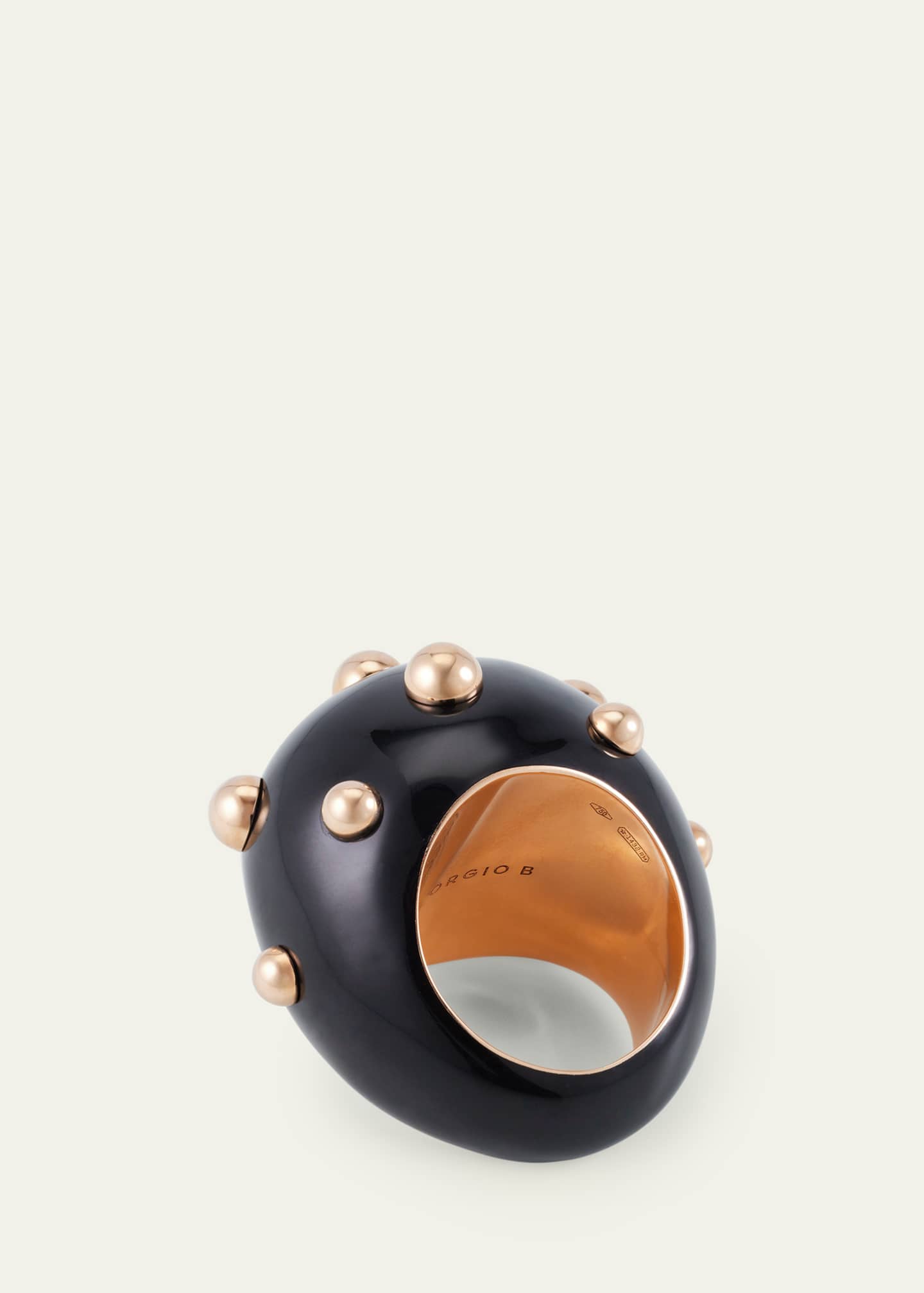 GIORGIO B Goccia Ring with Black Enamel in 18K Rose Gold Image 4 of 4