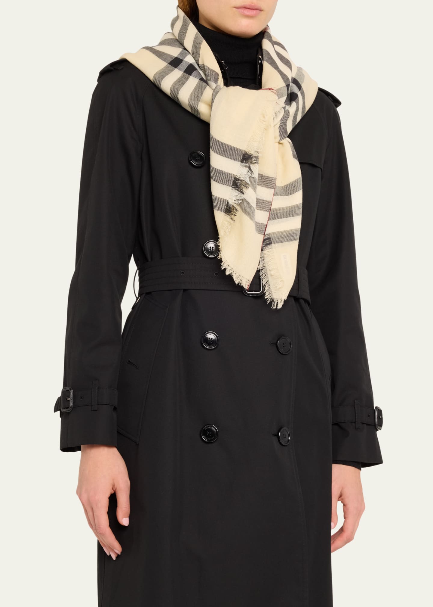 Burberry Giant Check Wool Scarf Image 3 of 3