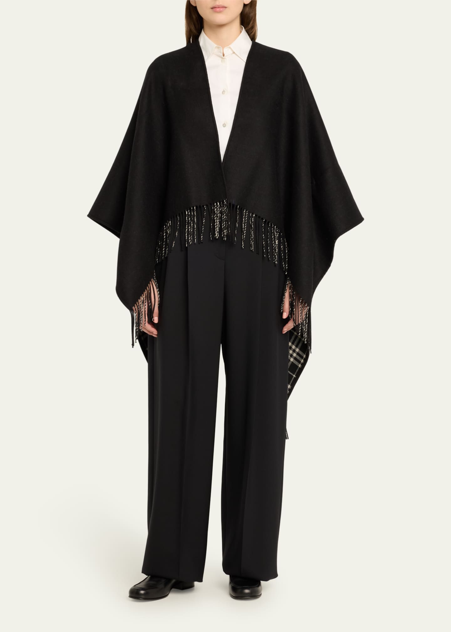 Burberry Charlotte Check Wool Cape Image 2 of 5