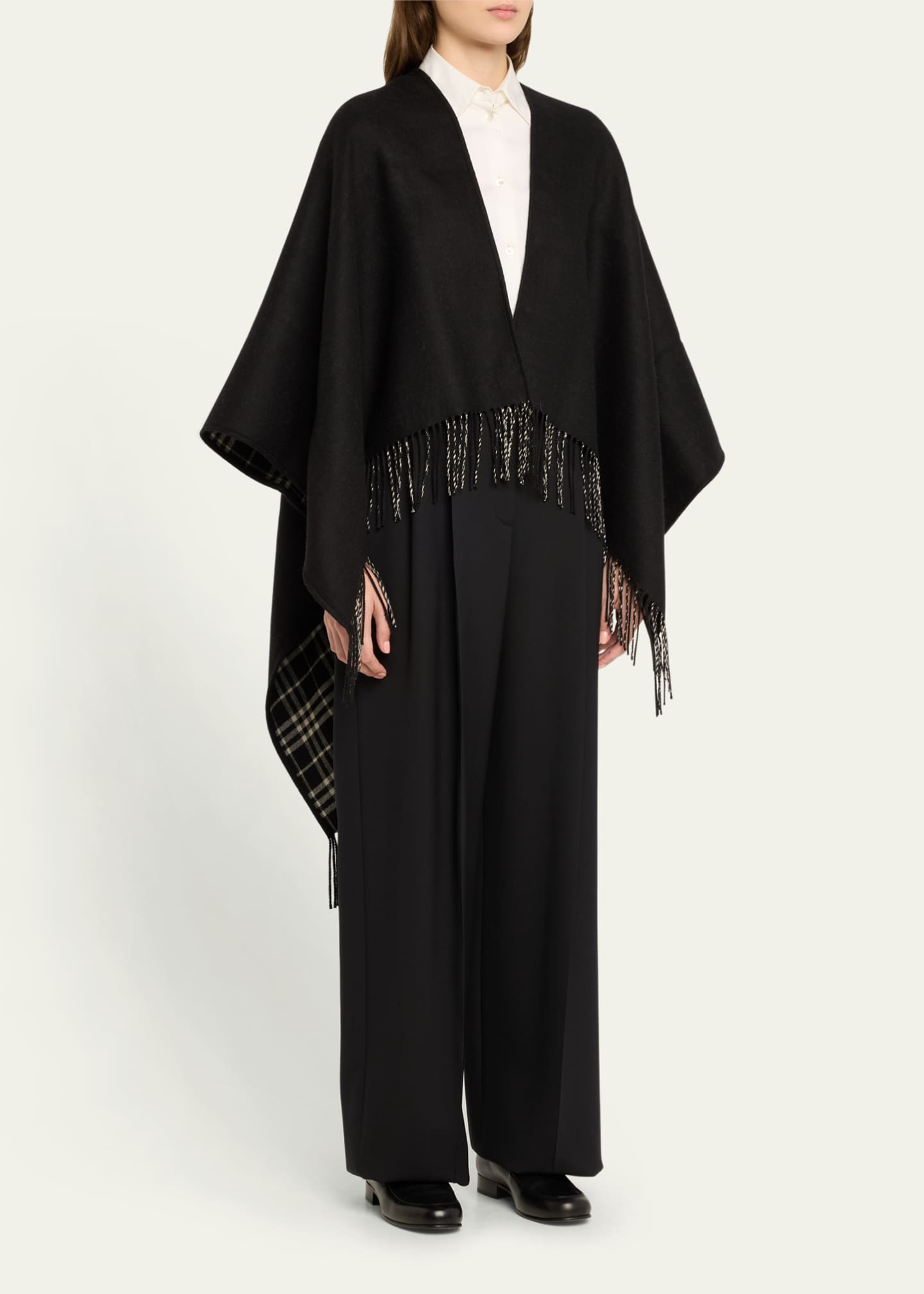 Burberry Charlotte Check Wool Cape Image 4 of 5
