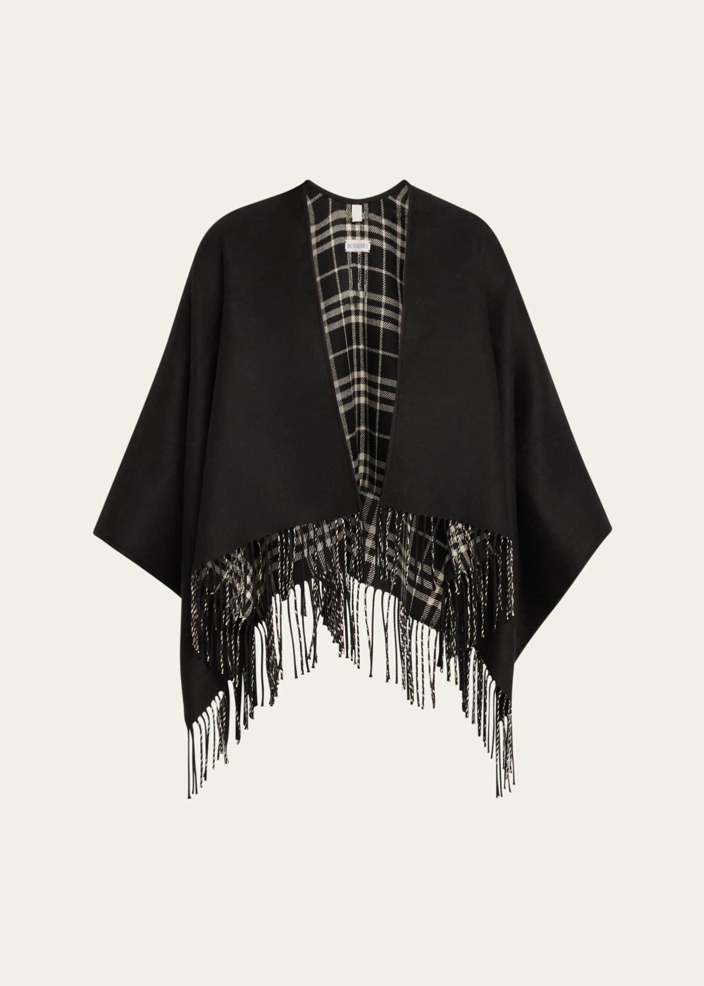 Burberry Charlotte Check Wool Cape Image 1 of 5
