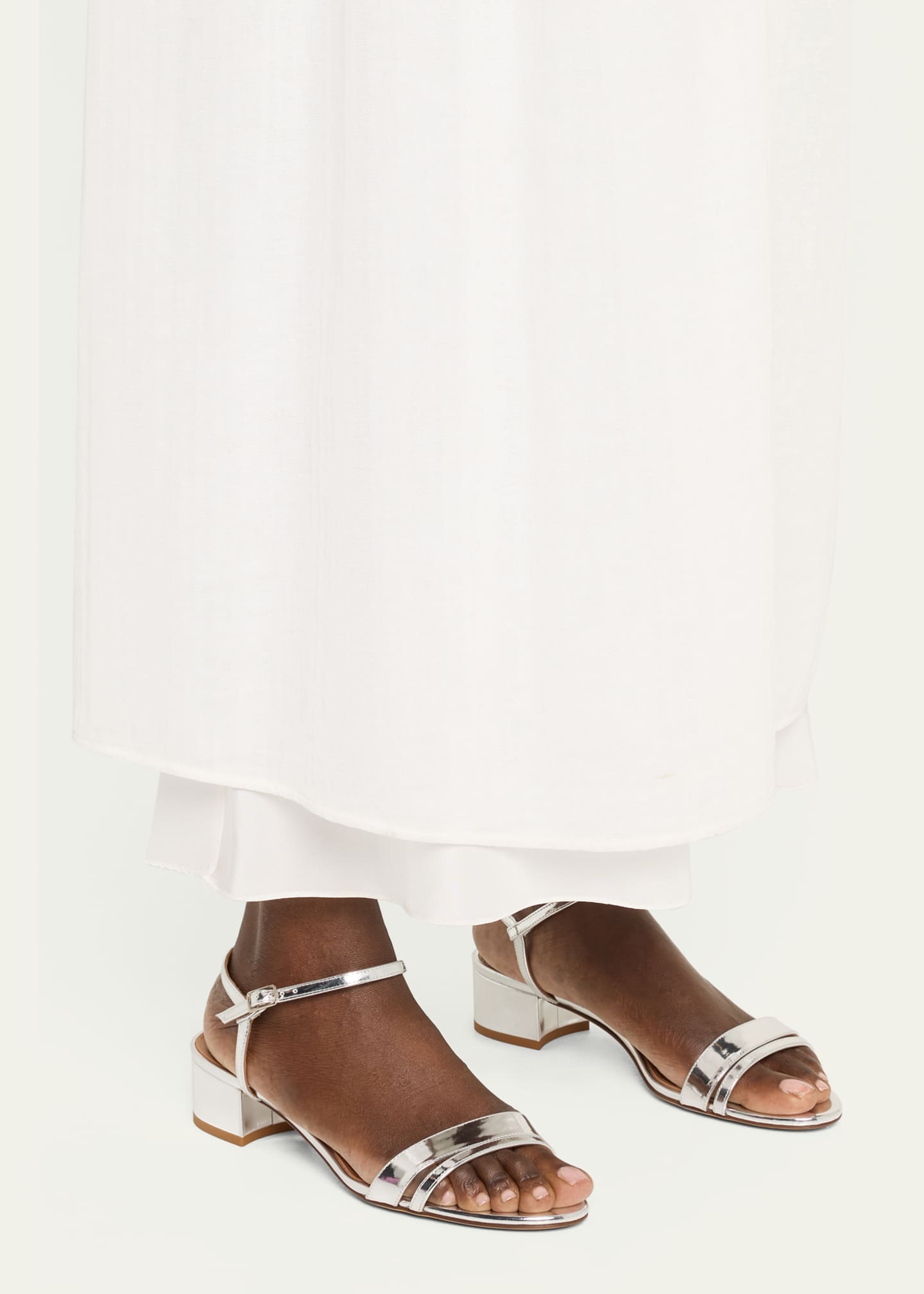 Emme Parsons Simple Metallic Ankle-Strap Sandals Image 2 of 6