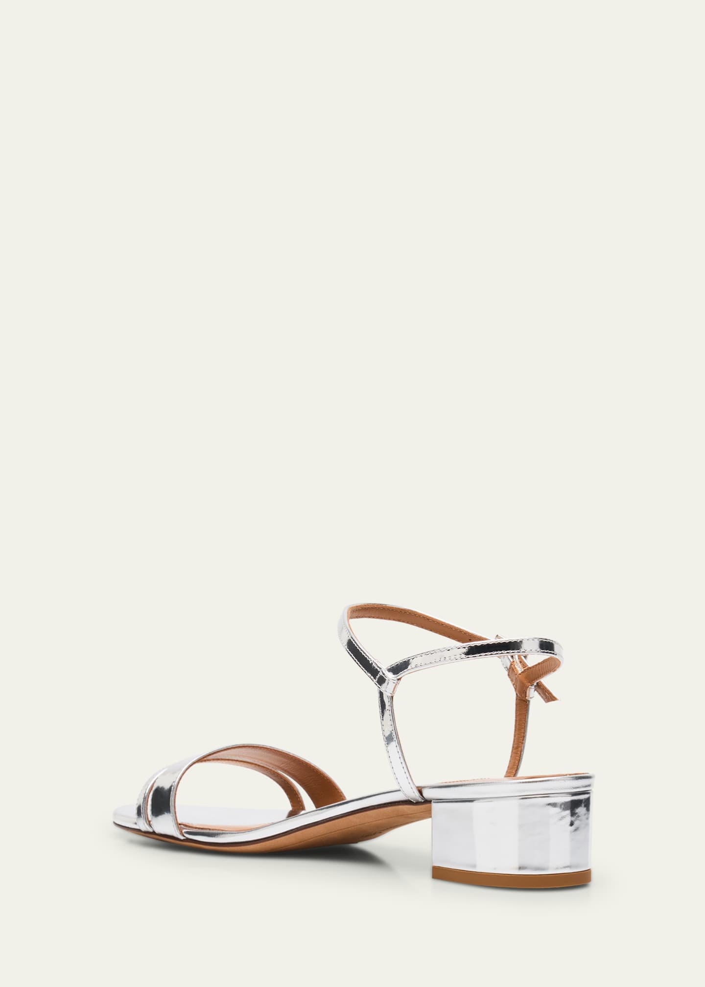 Emme Parsons Simple Metallic Ankle-Strap Sandals Image 4 of 6