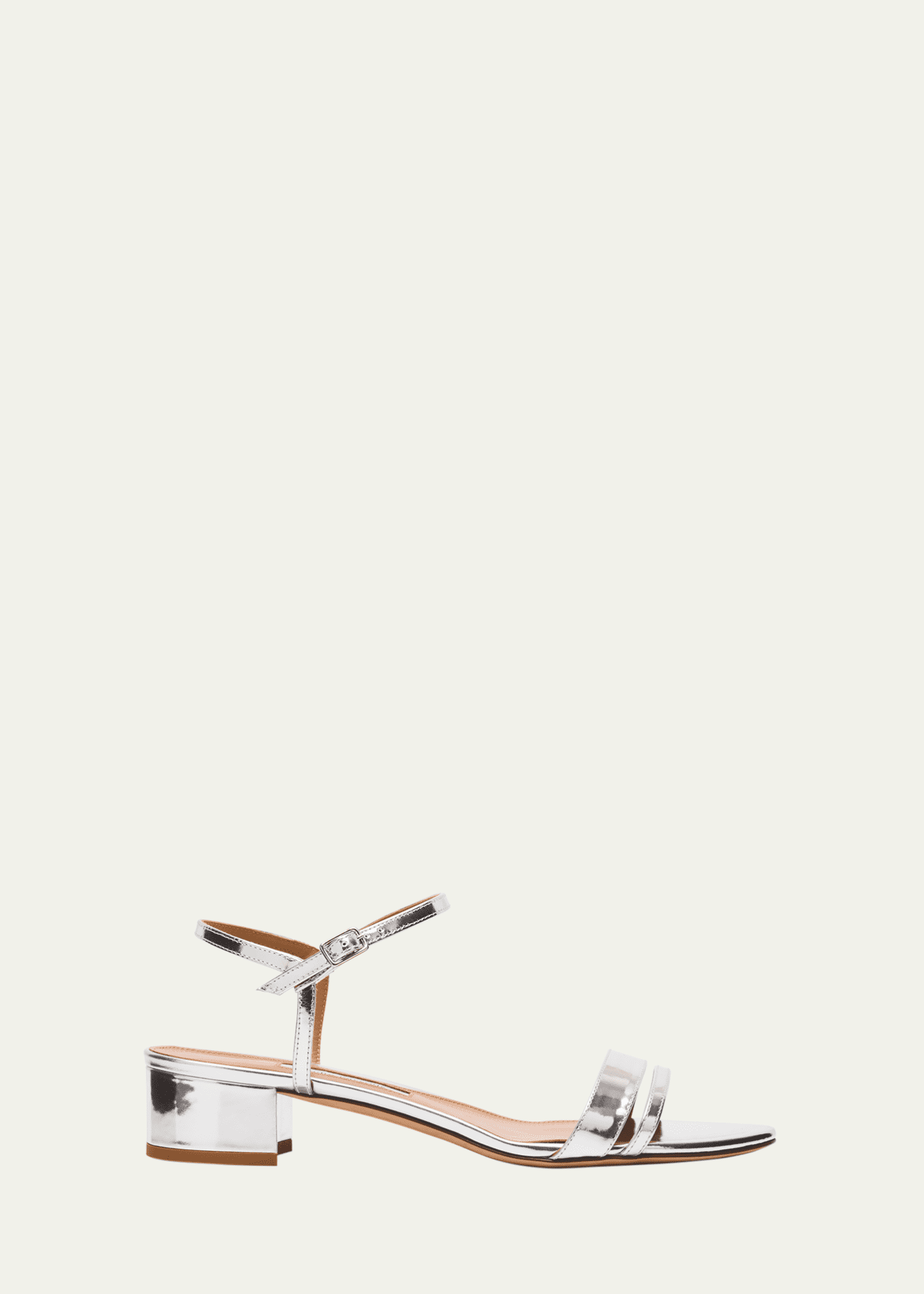 Emme Parsons Simple Metallic Ankle-Strap Sandals Image 1 of 6