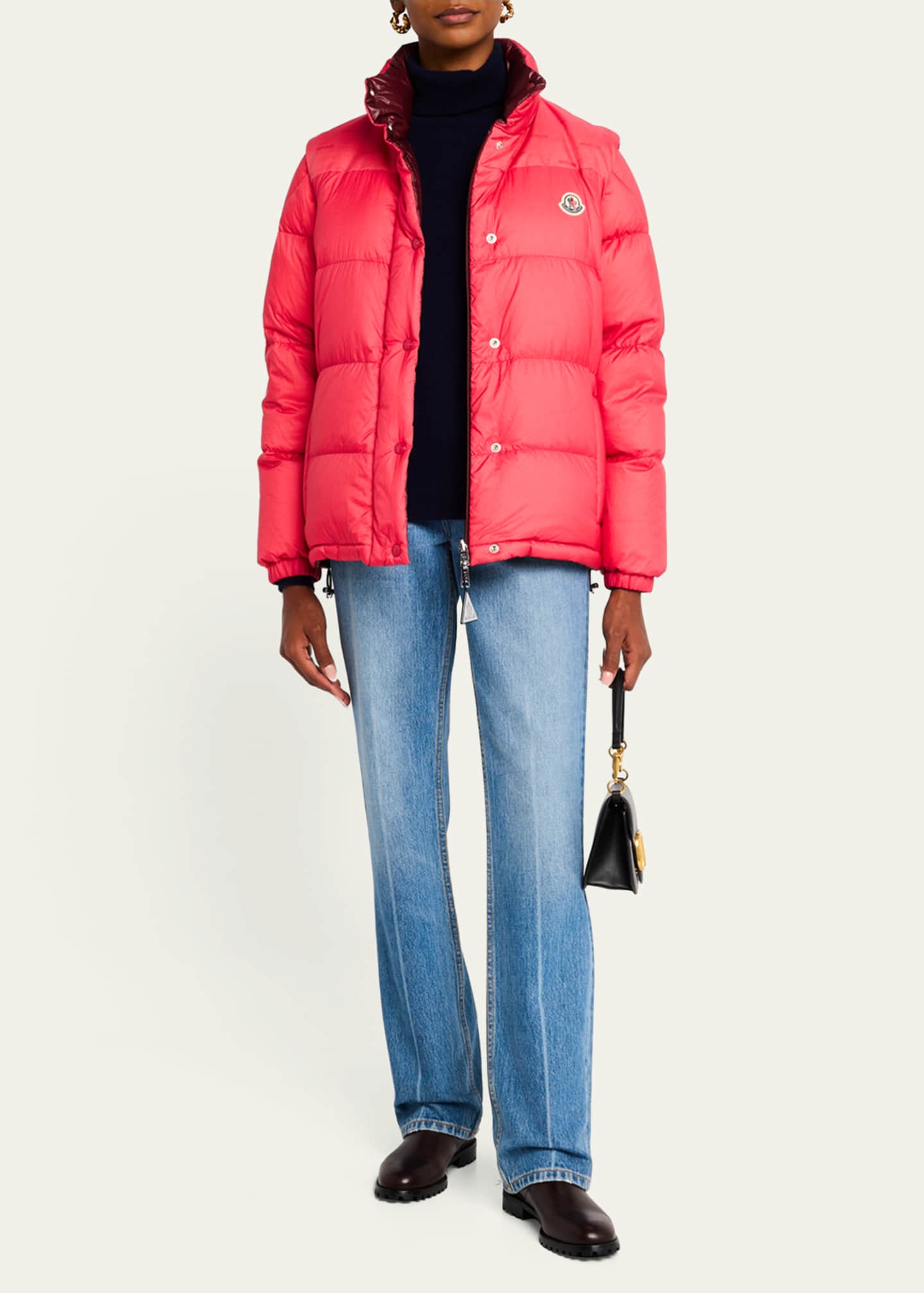 Moncler Verone 1 Stand-Collar Puffer Jacket Image 2 of 5