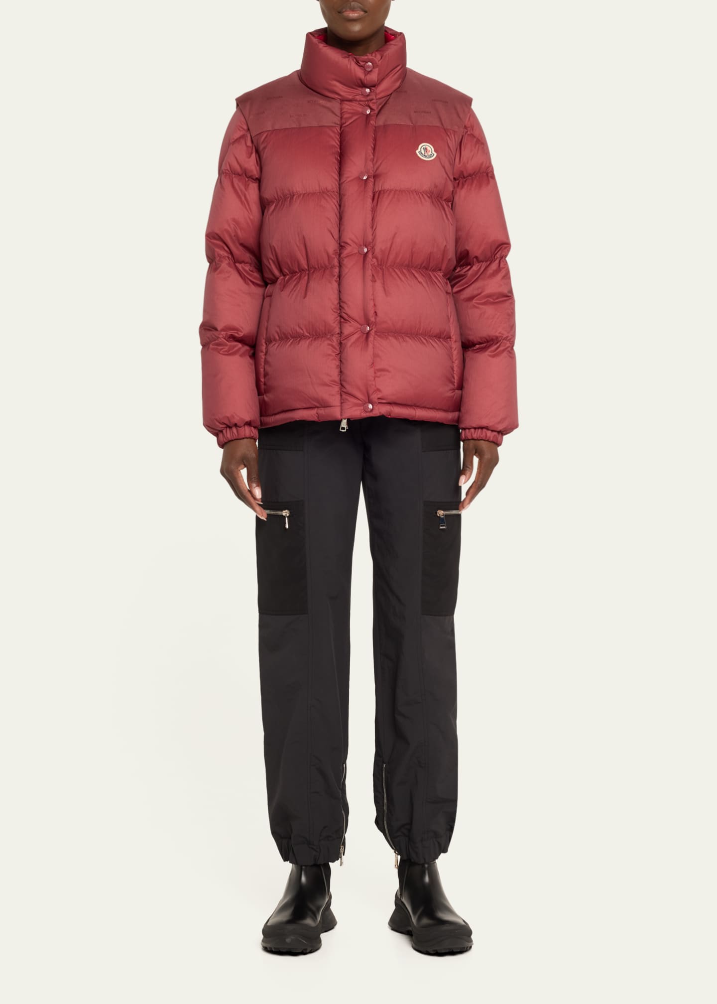 Moncler Verone 1 Stand-Collar Puffer Jacket Image 2 of 5