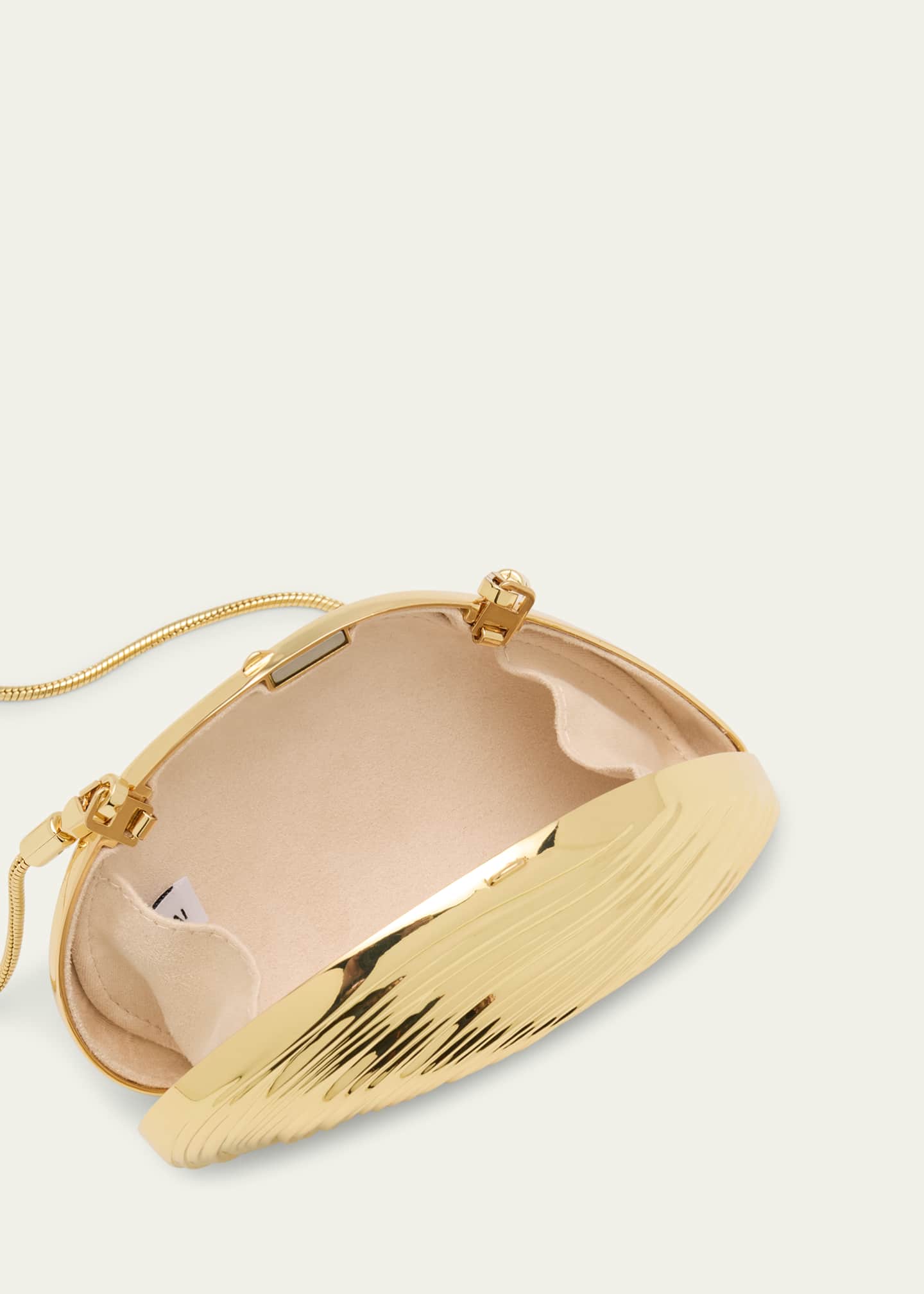 SIMKHAI Bridget Mini Metal Oyster Shell Clutch Bag