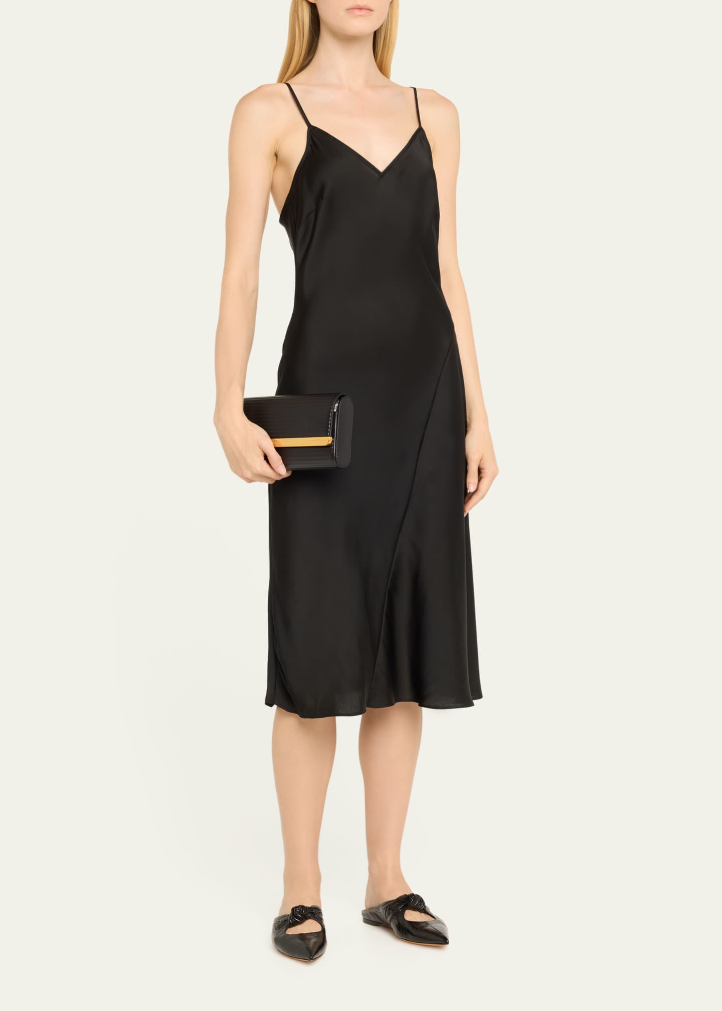 SIMKHAI Rolo Flap Padded Leather Clutch Bag Image 5 of 6