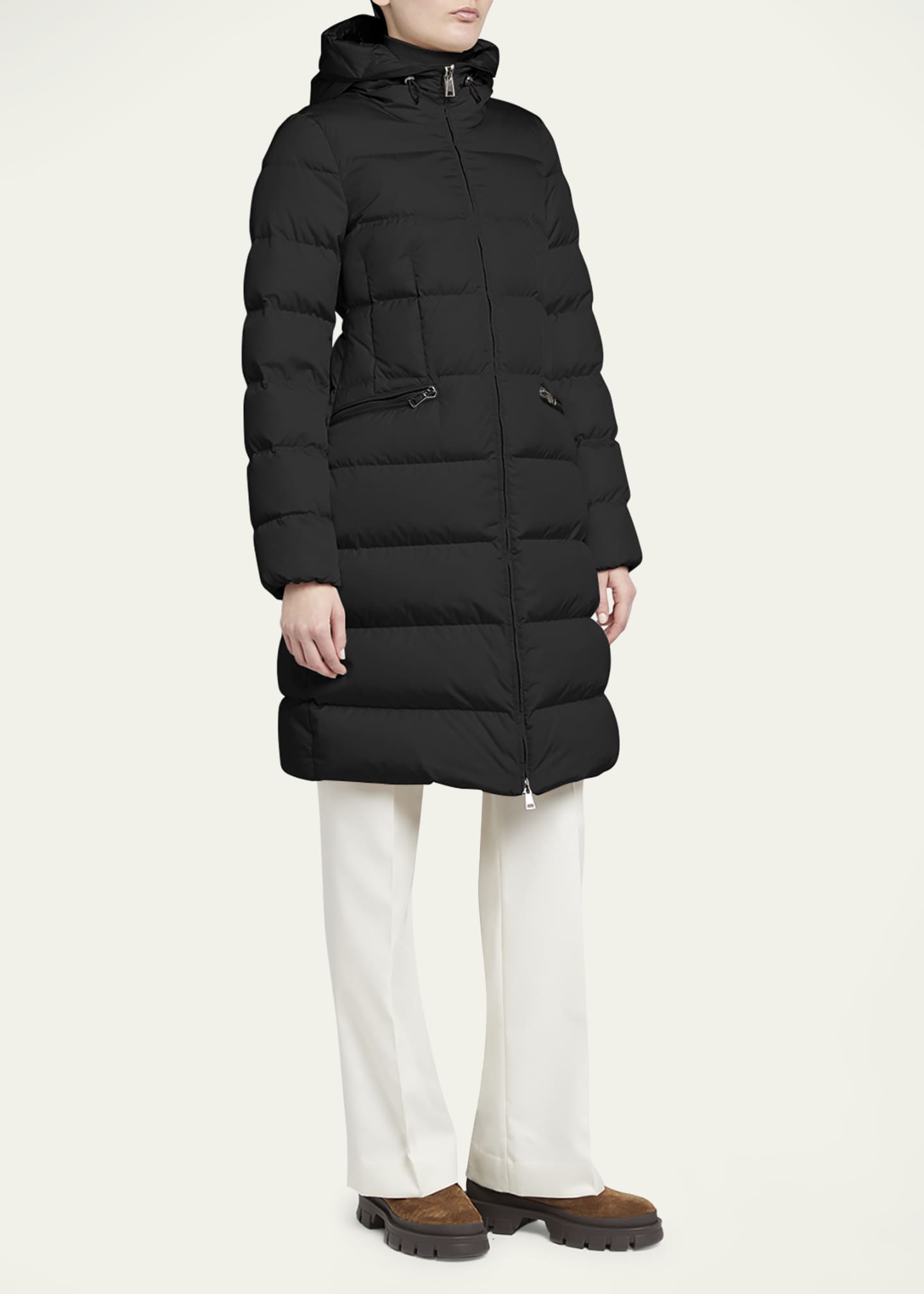Moncler Avocette Water-Repellent Long Puffer Coat Image 2 of 5