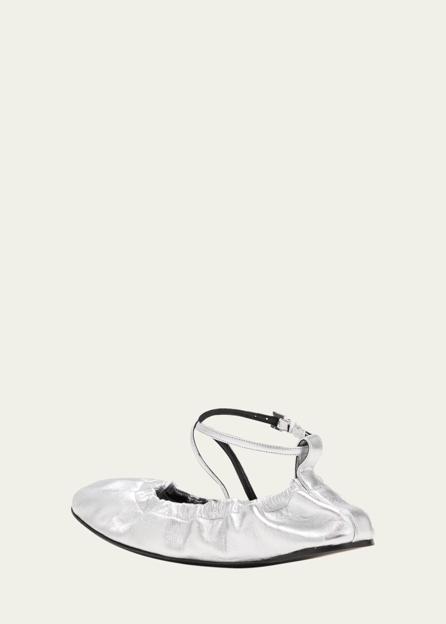 Pierre Hardy Maia Lambskin Ankle-Strap Ballerina Flats Image 4 of 5