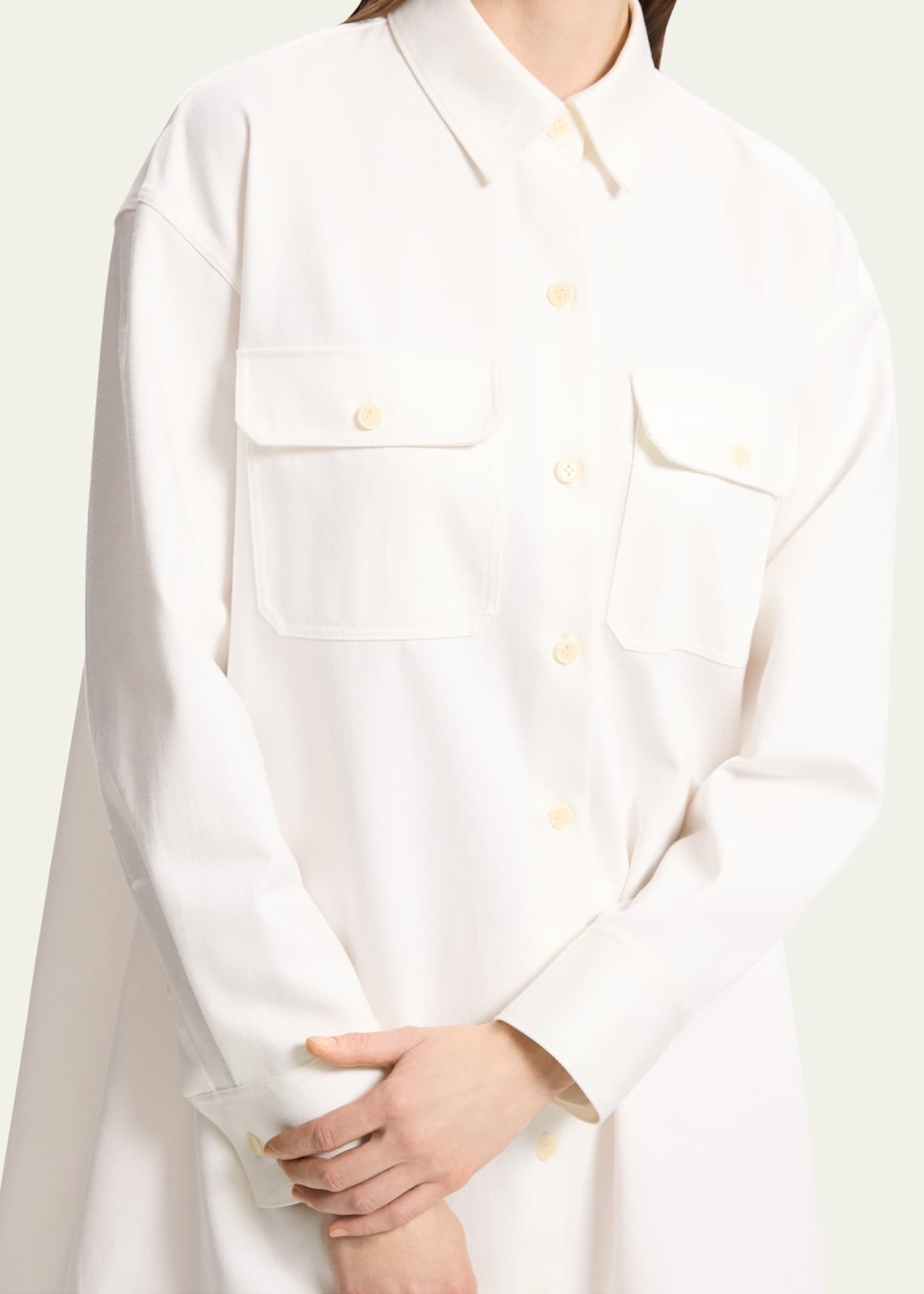 Theory Military Long-Sleeve Mini Shirtdress Image 5 of 5