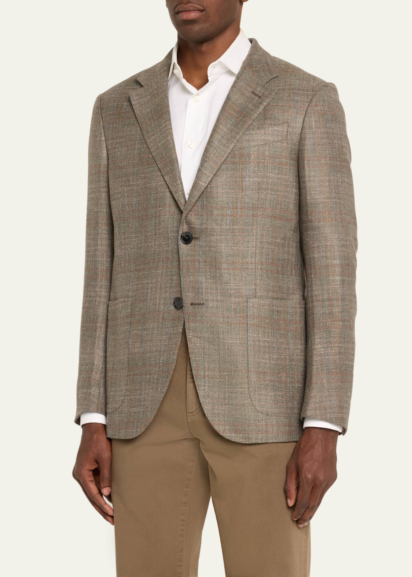 ZEGNA Men's Fairway Crossover Plaid Sport Coat Image 4 of 5